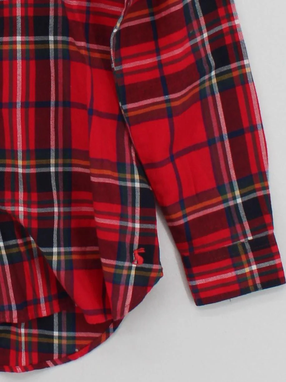 Joules Women's Shirt S Red Checkered 100% Cotton Long Sleeve Collared Basic - Image 4