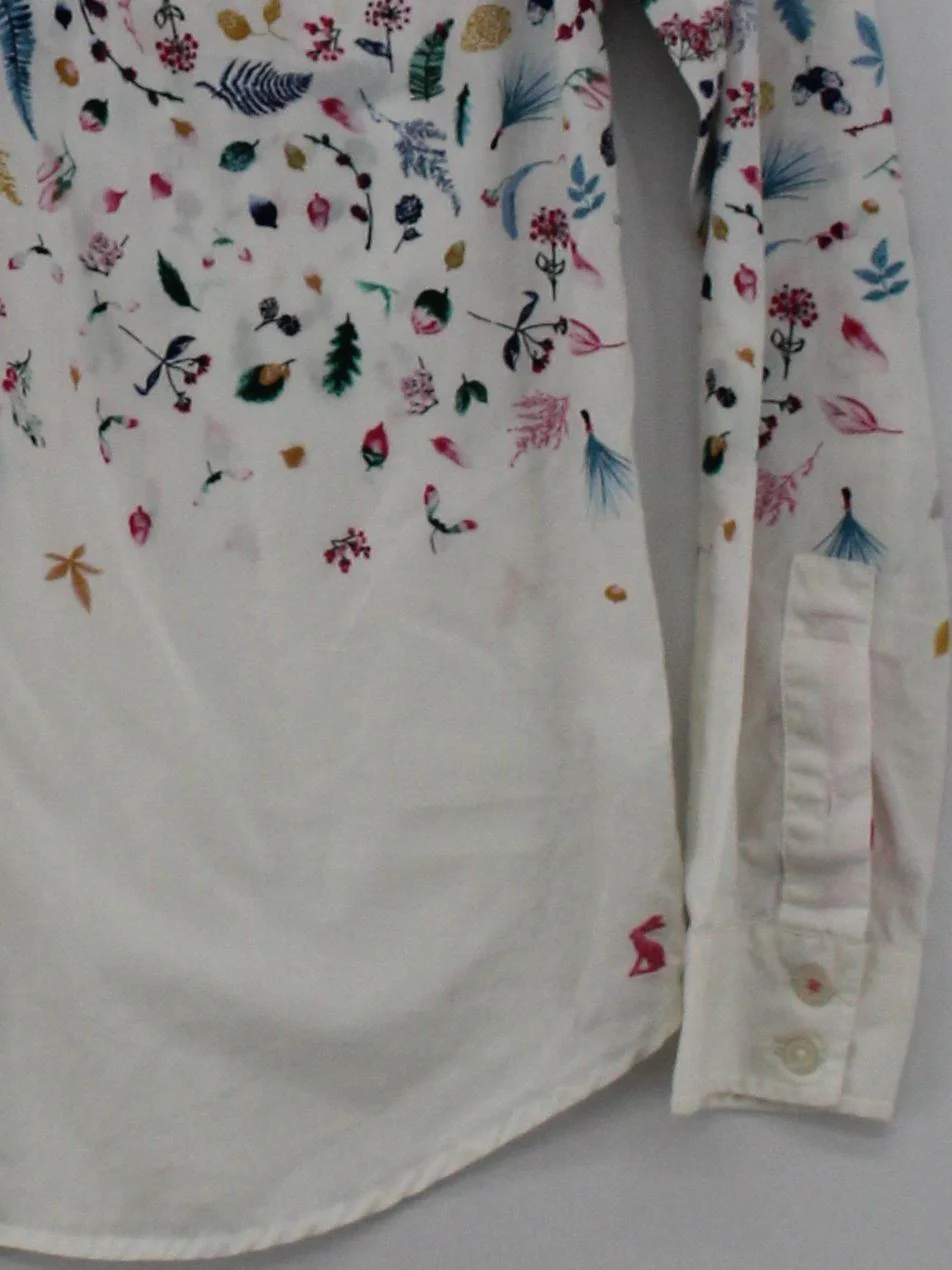 Joules Women's Shirt UK 10 Multi Floral 100% Cotton Long Sleeve Collared Basic - Image 4