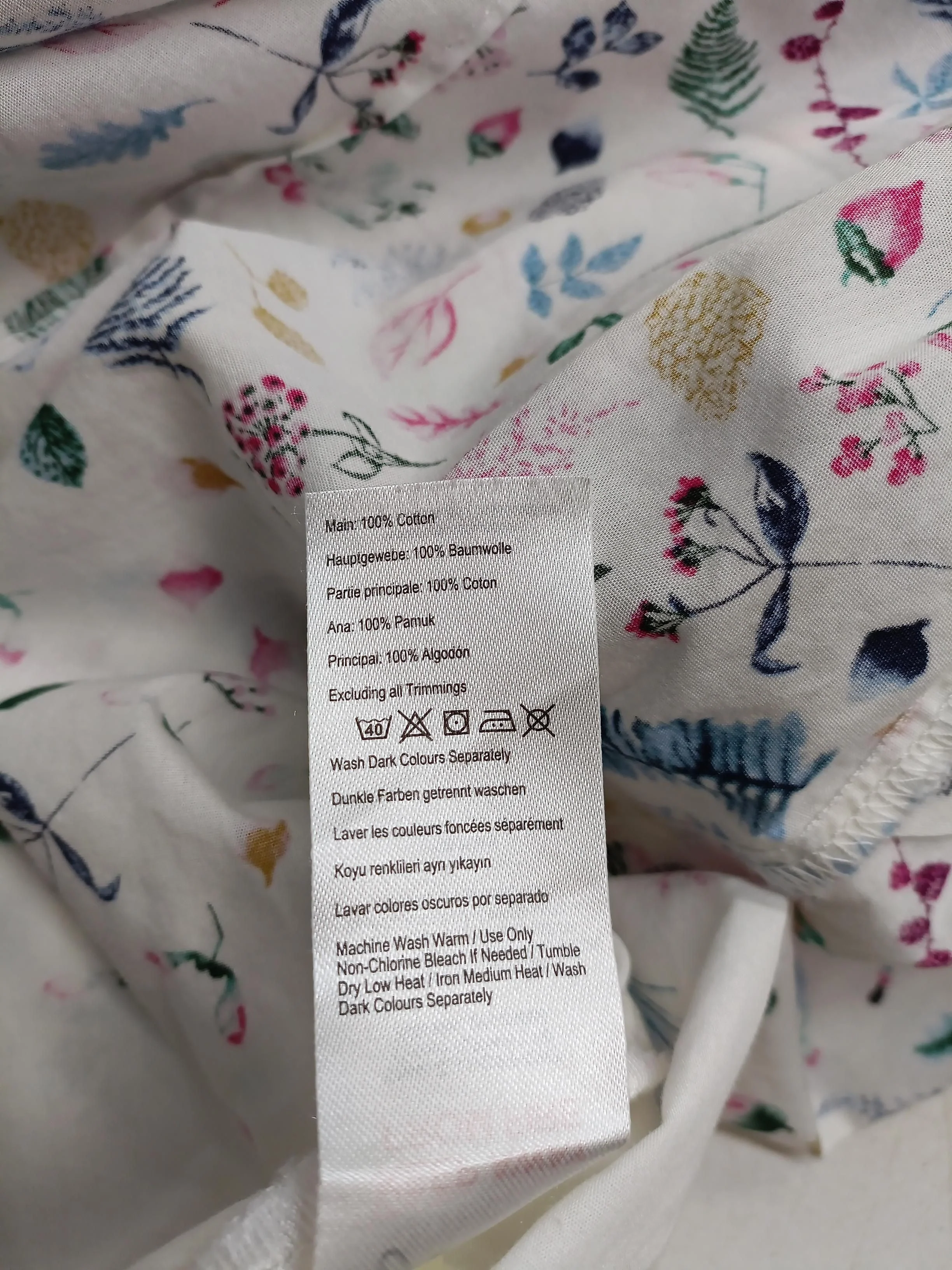 Joules Women's Shirt UK 10 Multi Floral 100% Cotton Long Sleeve Collared Basic - Image 6