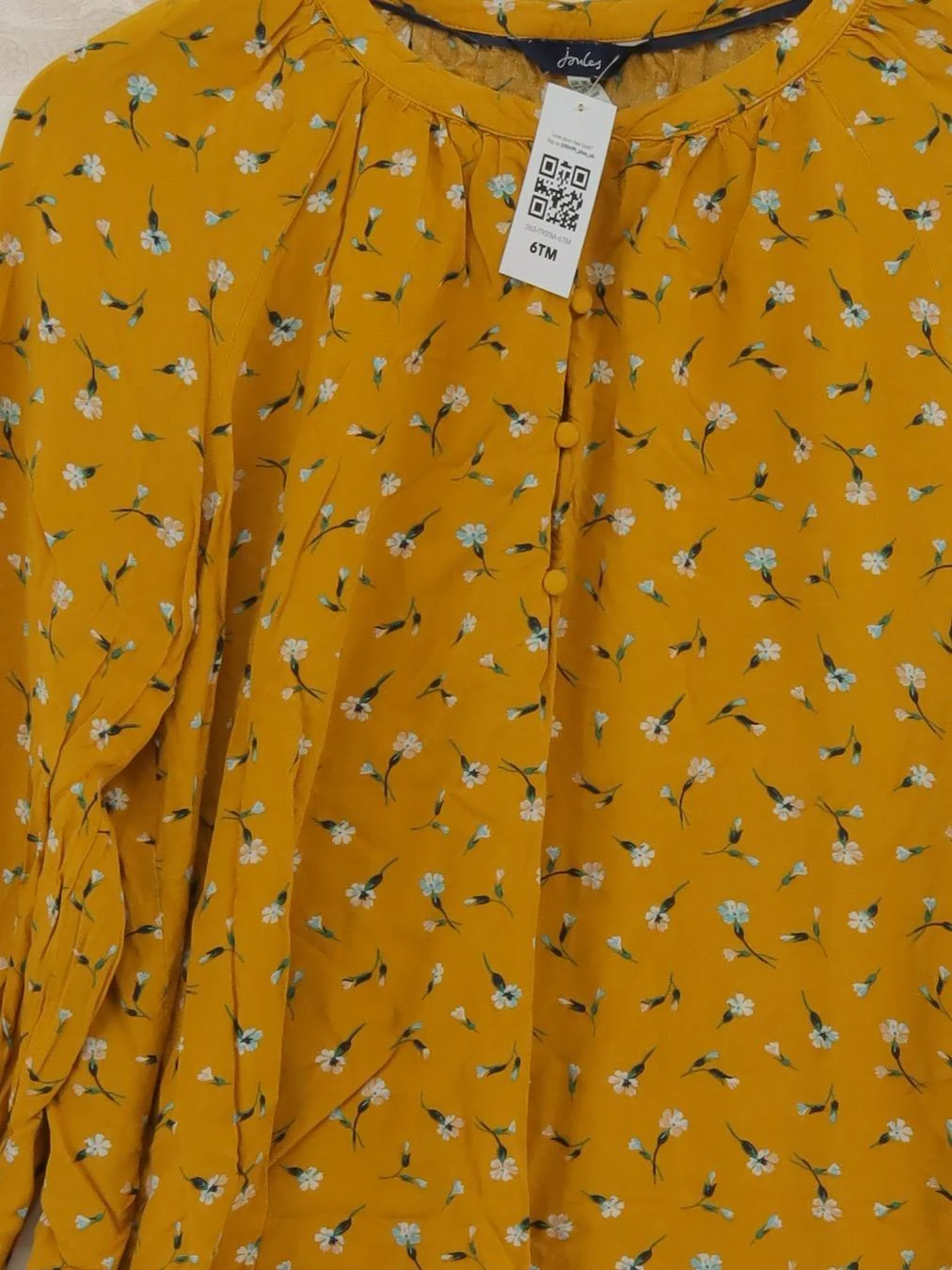 Joules Women's Shirt UK 14 Yellow 100% Viscose Basic - Image 3