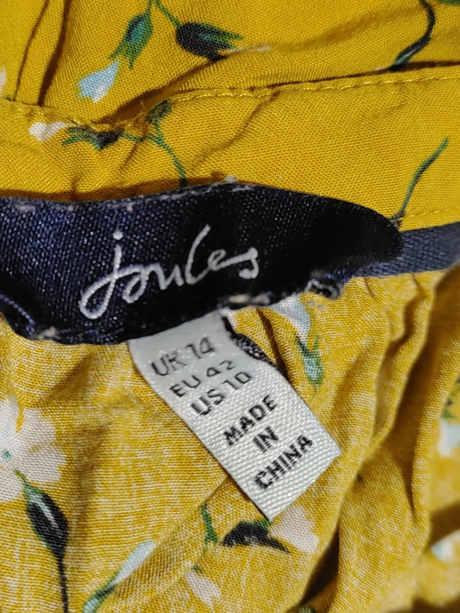 Joules Women's Shirt UK 14 Yellow 100% Viscose Basic - Image 5