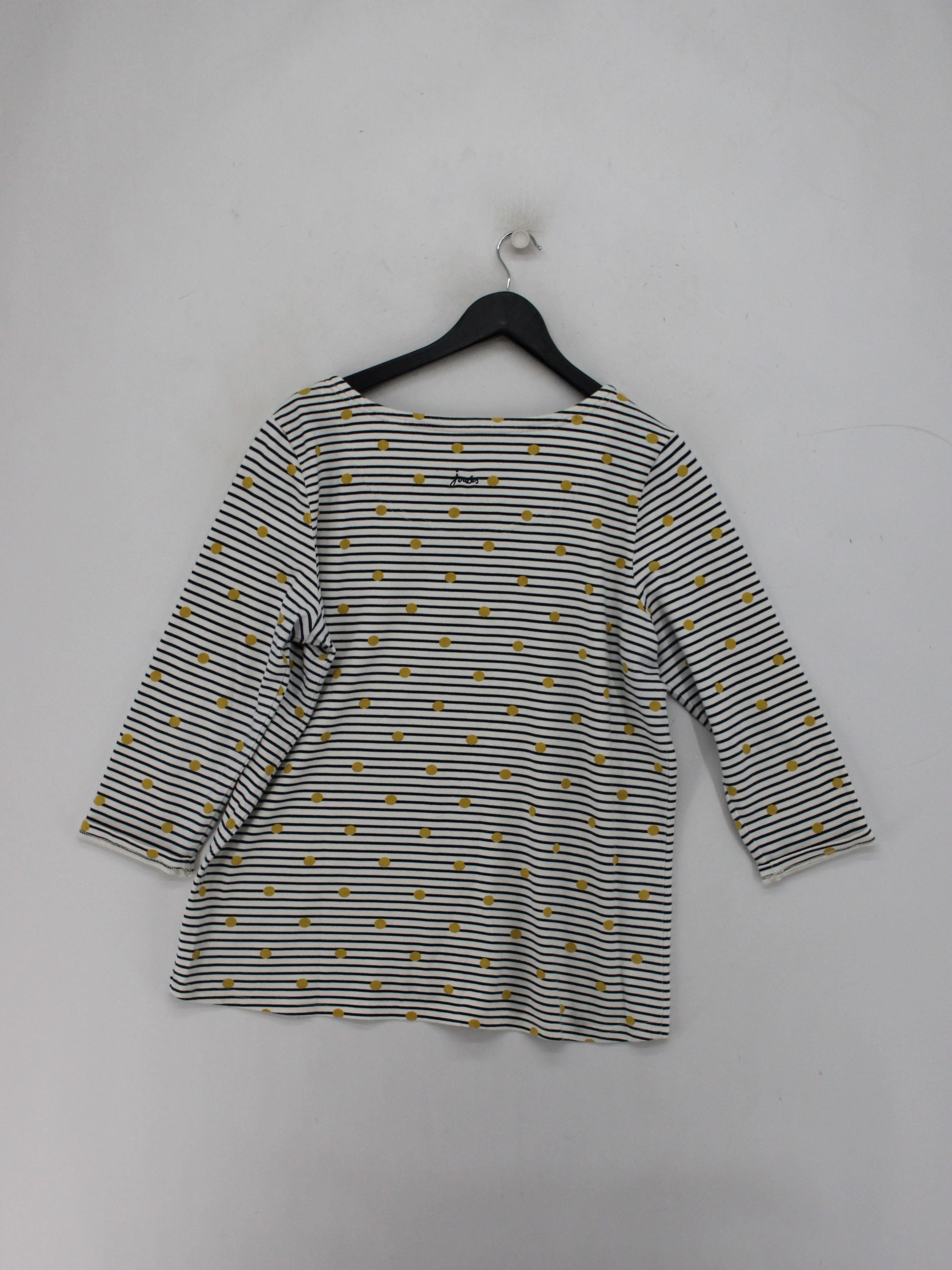 Joules Women's Shirt UK 16 Multi Striped 100% Cotton 3/4 Sleeve Round Neck Basic - Image 2