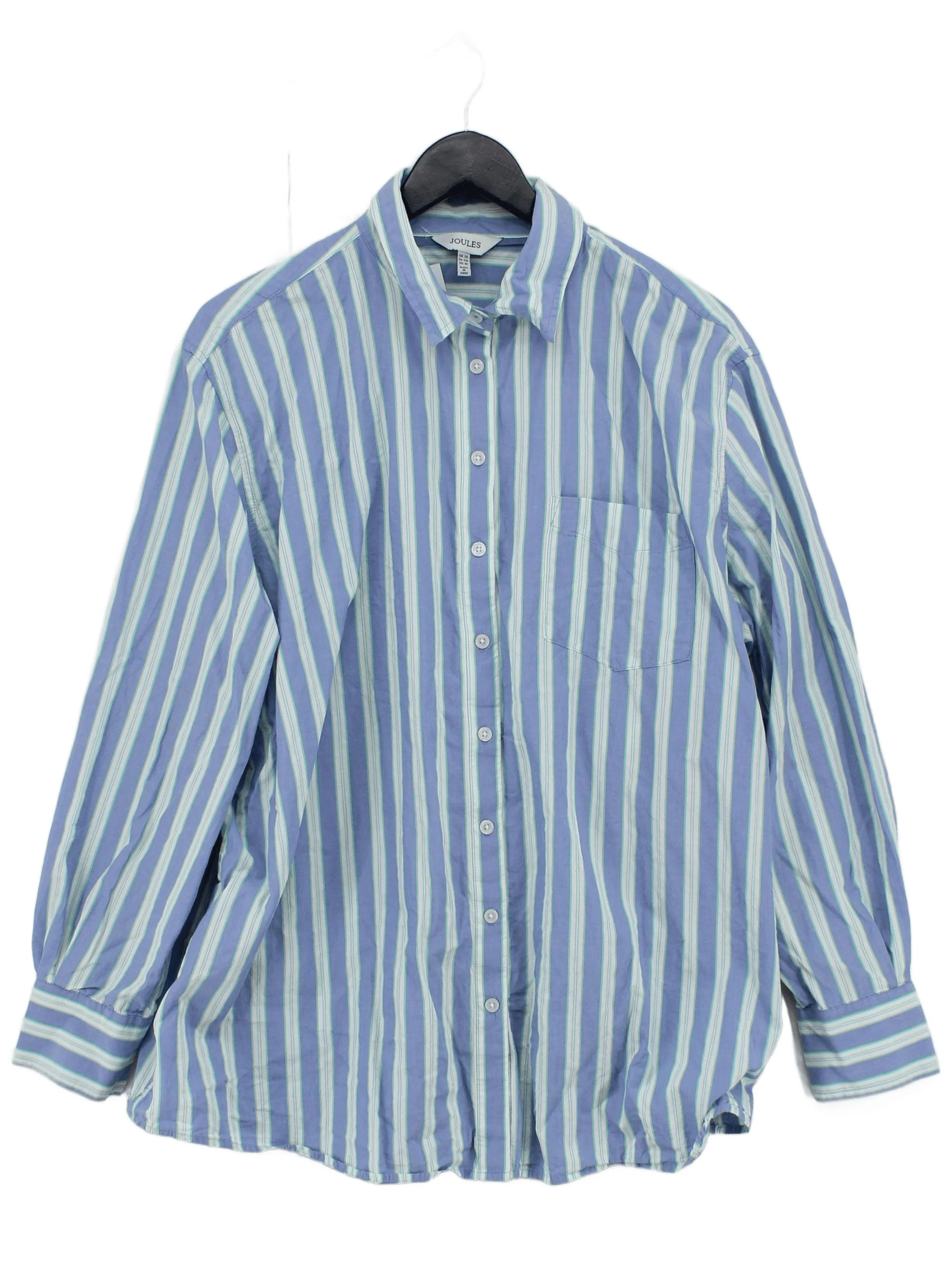 Joules Women's Shirt UK 20 Multi Striped 100% Cotton Long Sleeve Collared Basic