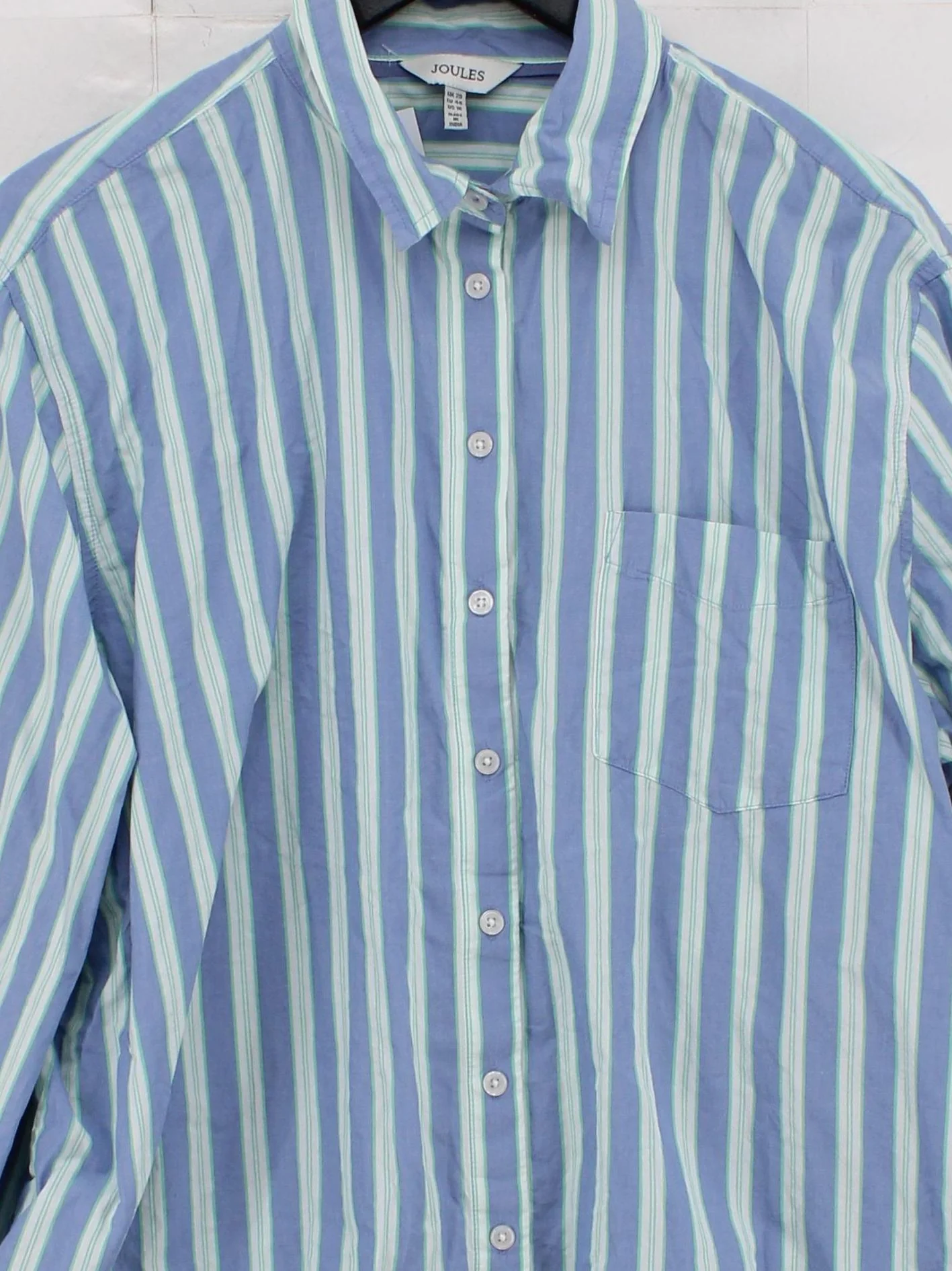 Joules Women's Shirt UK 20 Multi Striped 100% Cotton Long Sleeve Collared Basic - Image 3