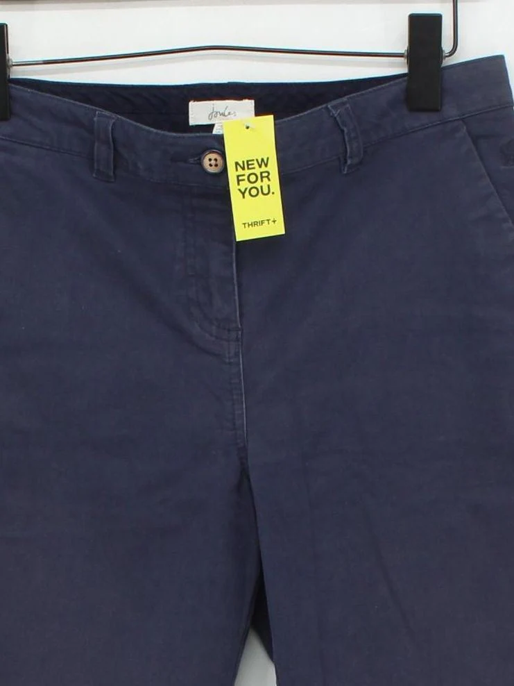 Joules Women's Shorts UK 10 Blue Cotton with Lyocell Modal, Elastane Mom - Image 3