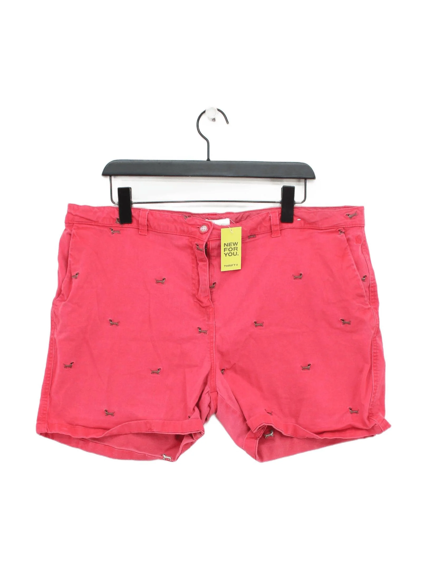 Joules Women's Shorts UK 14 Red Cotton with Lyocell Modal, Elastane Mom
