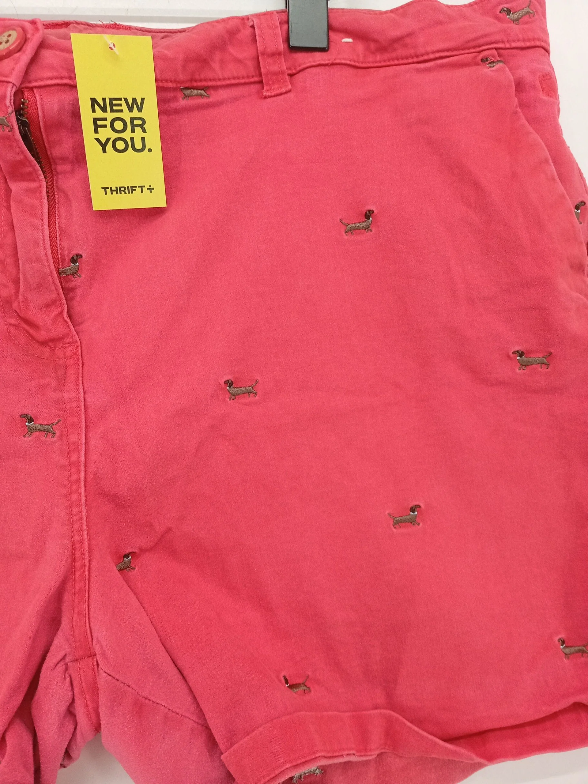 Joules Women's Shorts UK 14 Red Cotton with Lyocell Modal, Elastane Mom - Image 6