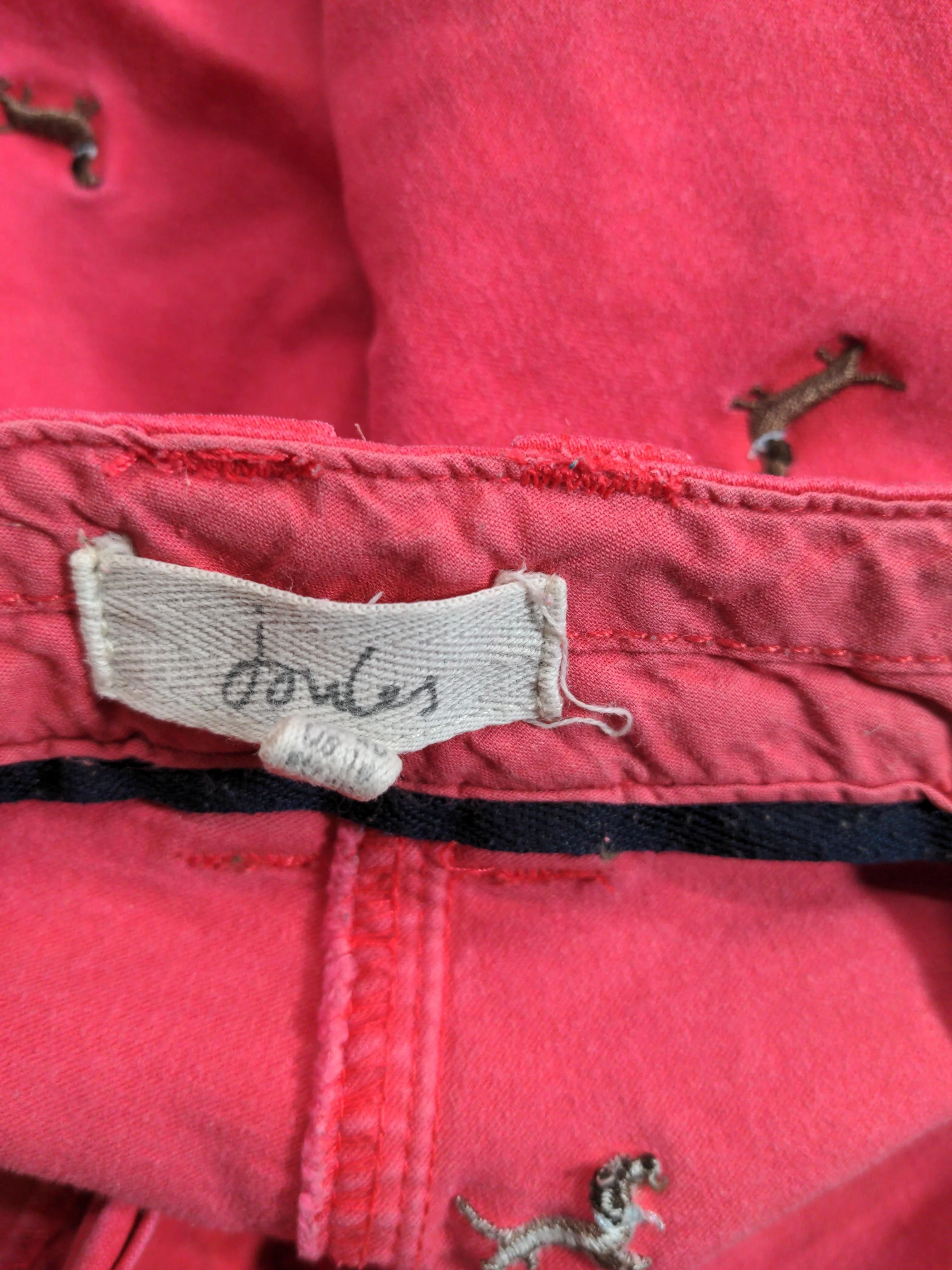 Joules Women's Shorts UK 14 Red Cotton with Lyocell Modal, Elastane Mom - Image 7