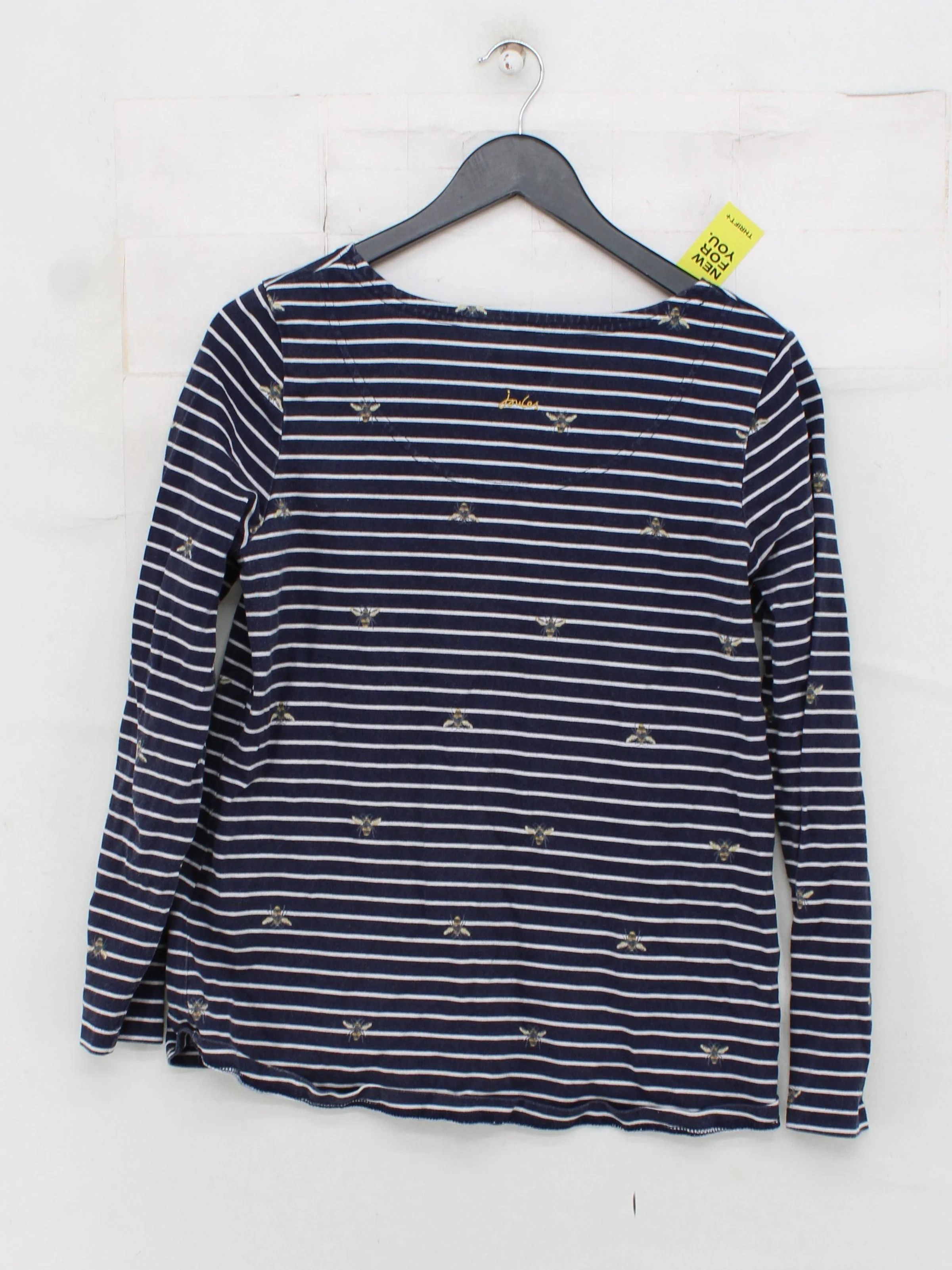 Joules Women's T-Shirt L Blue Striped 100% Cotton Short Sleeve Round Neck Basic - Image 2