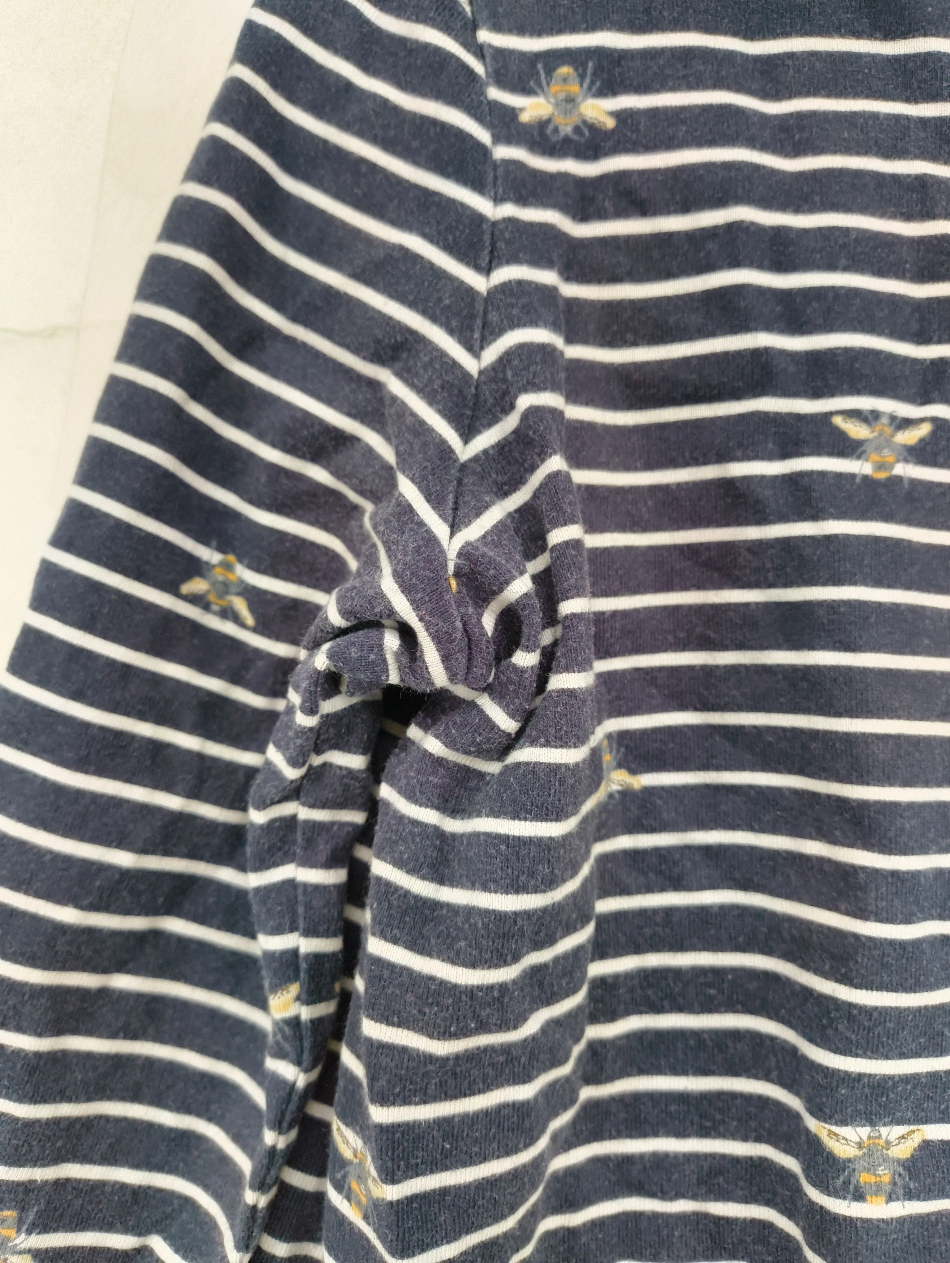 Joules Women's T-Shirt L Blue Striped 100% Cotton Short Sleeve Round Neck Basic - Image 6