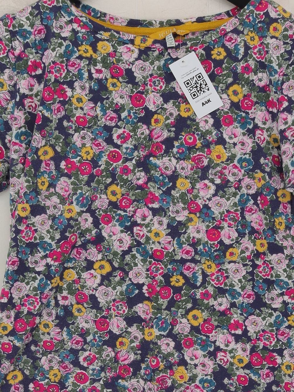 Joules Women's T-Shirt L Multi Floral 100% Cotton Short Sleeve Round Neck Basic - Image 3