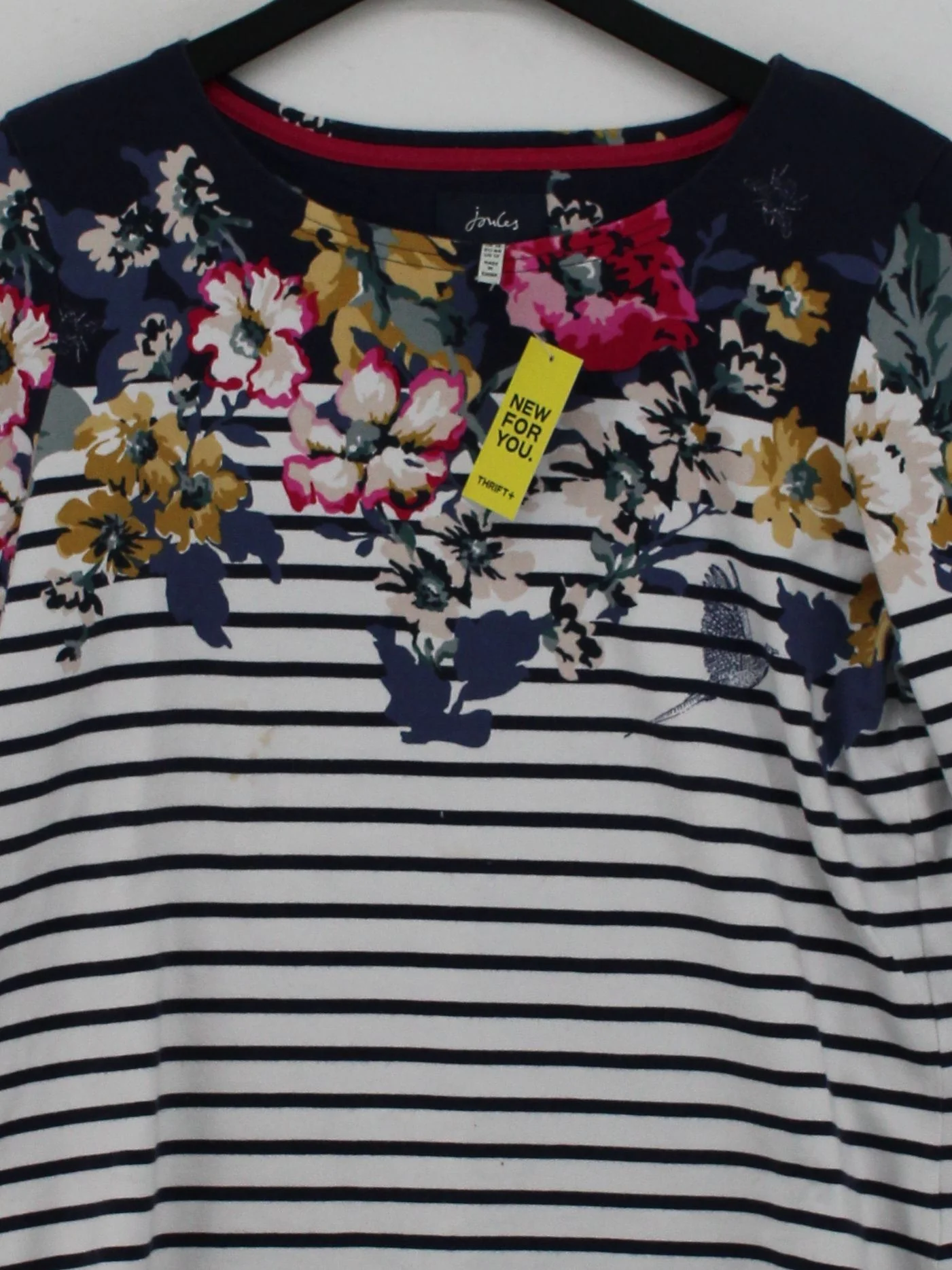 Joules Women's T-Shirt L Multi Floral 100% Cotton Short Sleeve Round Neck Basic - Image 3