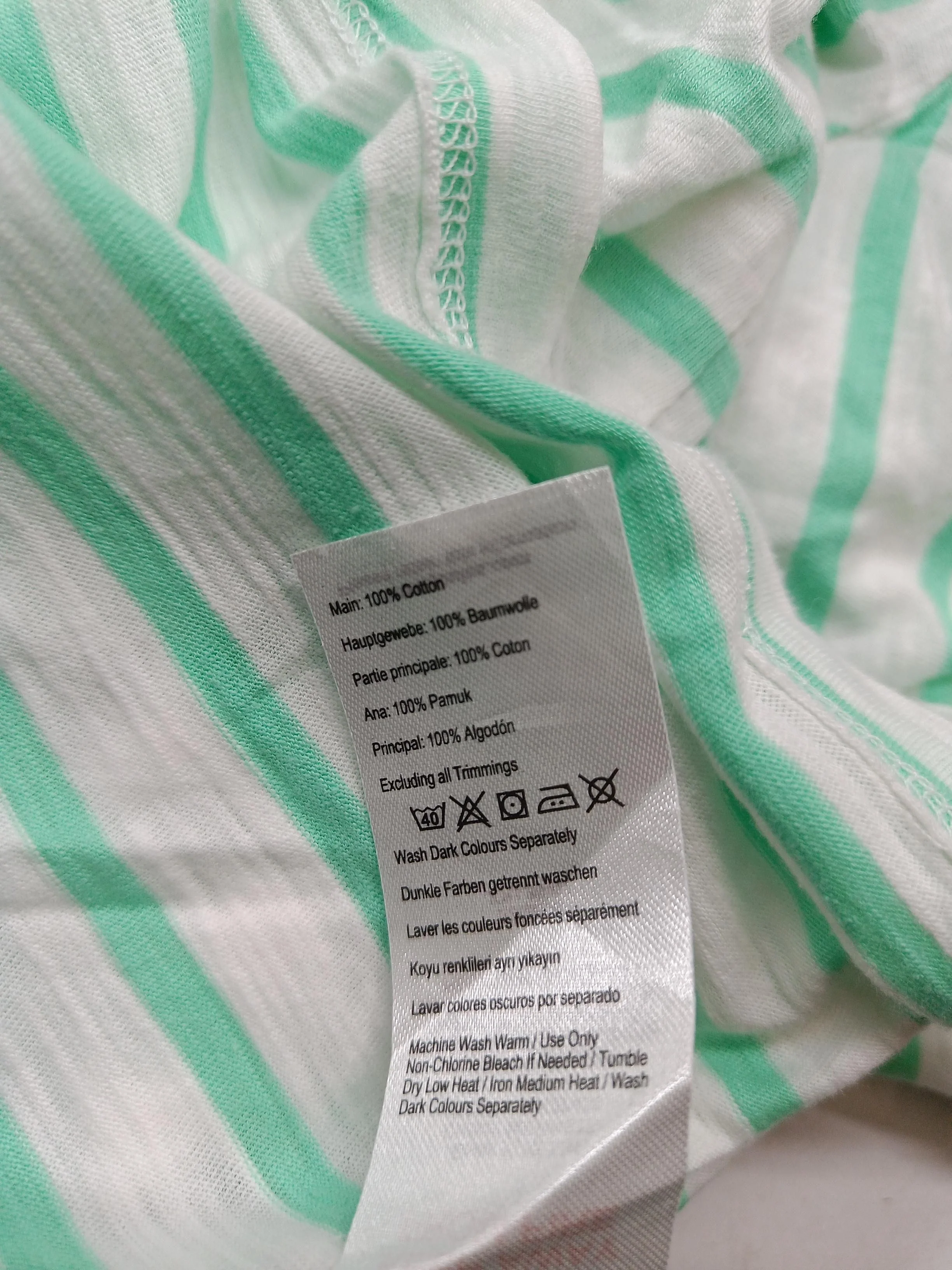 Joules Women's T-Shirt L Multi Striped 100% Cotton Short Sleeve Round Neck Basic - Image 6
