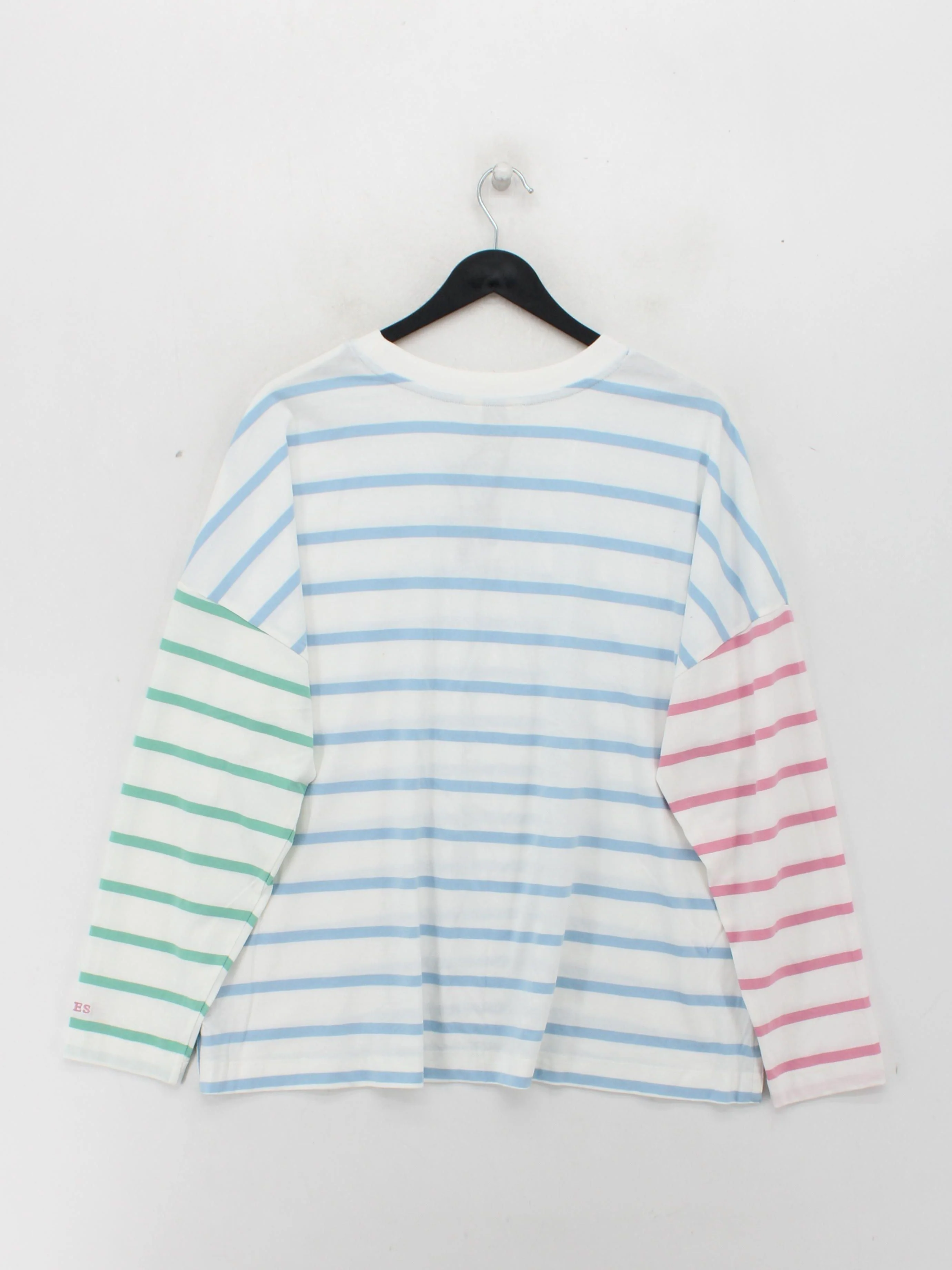 Joules Women's T-Shirt L Multi Striped 100% Cotton Short Sleeve Round Neck Basic - Image 2