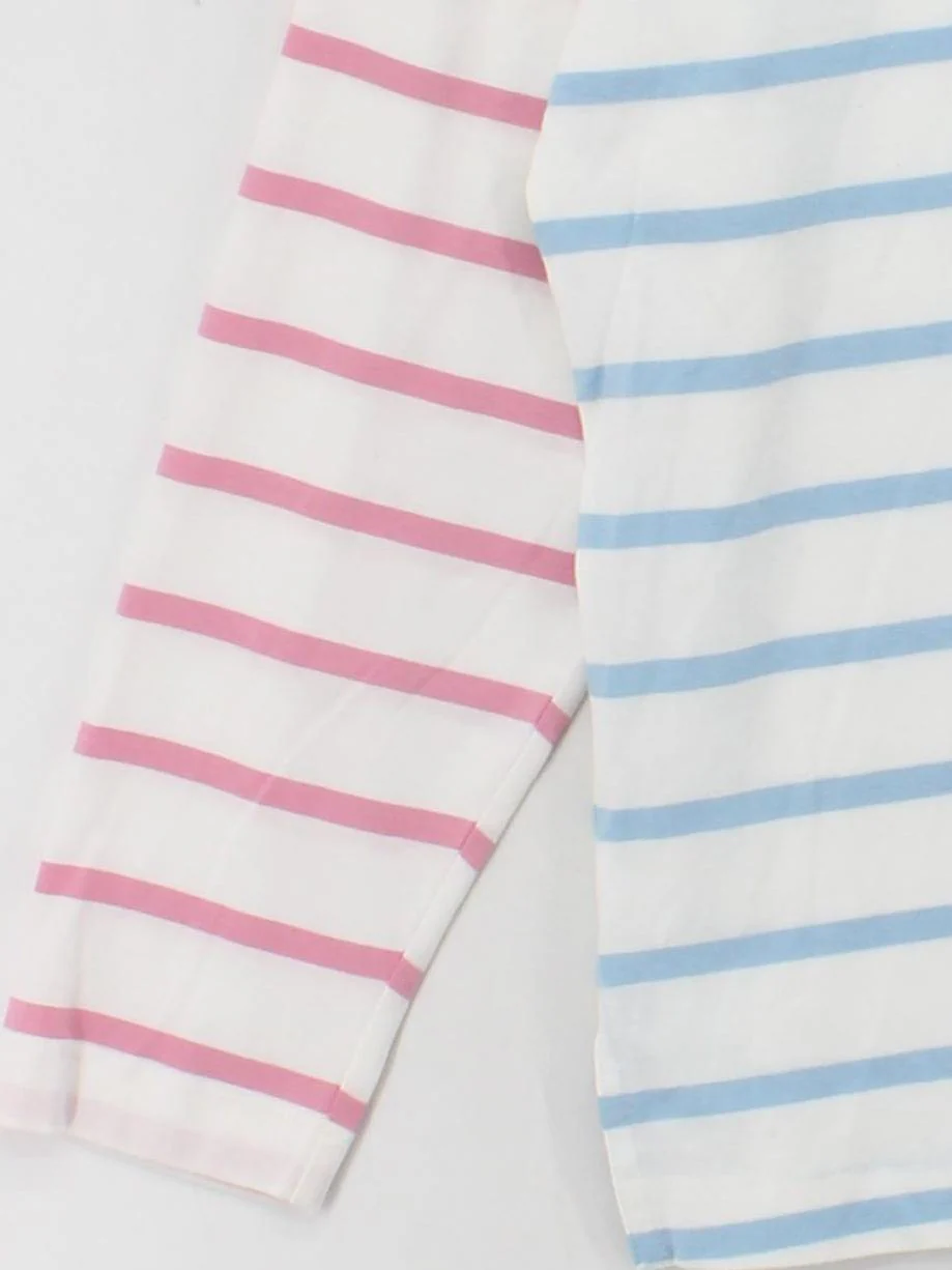 Joules Women's T-Shirt L Multi Striped 100% Cotton Short Sleeve Round Neck Basic - Image 4