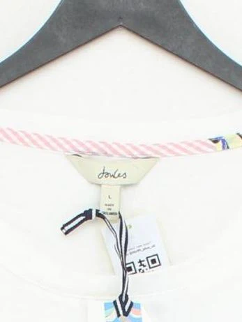 Joules Women's T-Shirt L White 100% Cotton Basic New with tags - Image 3