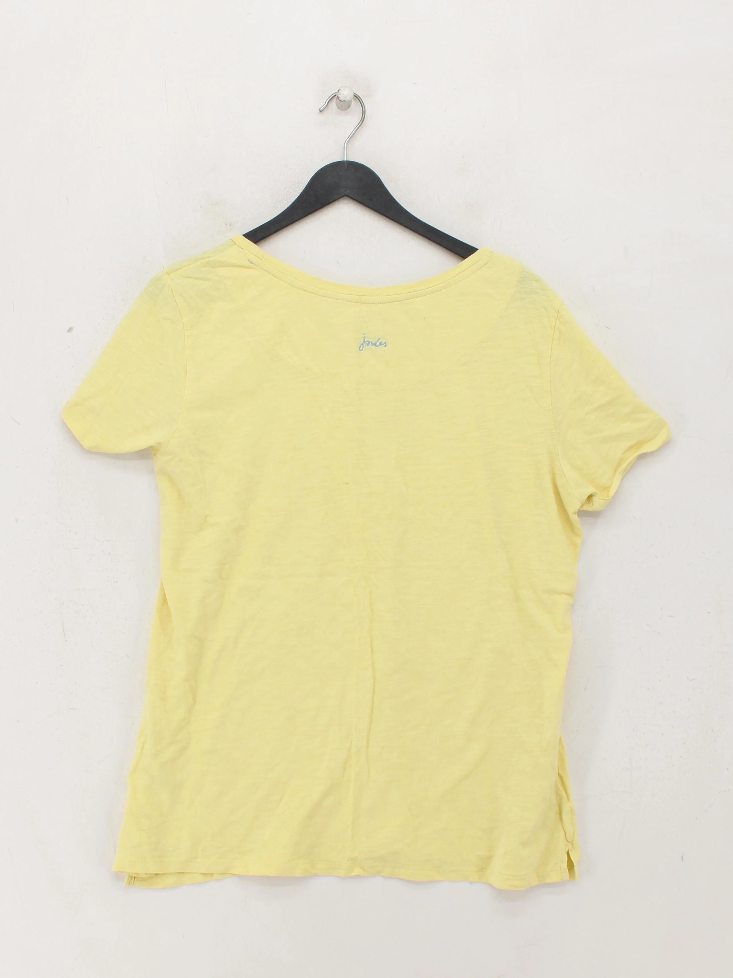 Joules Women's T-Shirt L Yellow 100% Cotton Short Sleeve Round Neck Basic - Image 2