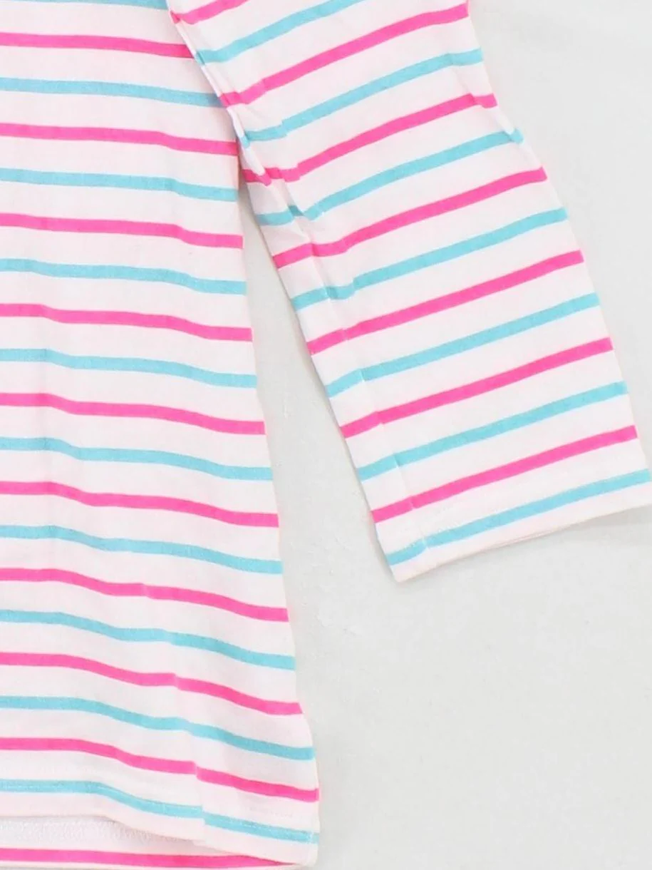 Joules Women's T-Shirt M Multi Striped 100% Cotton Short Sleeve Round Neck Basic - Image 4
