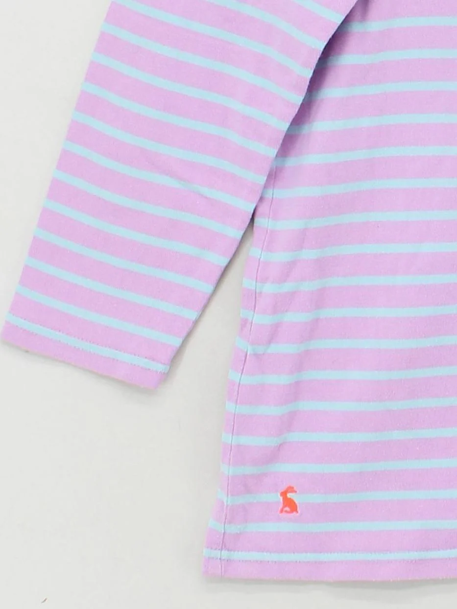 Joules Women's T-Shirt M Multi Striped 100% Cotton Short Sleeve Round Neck Basic - Image 4