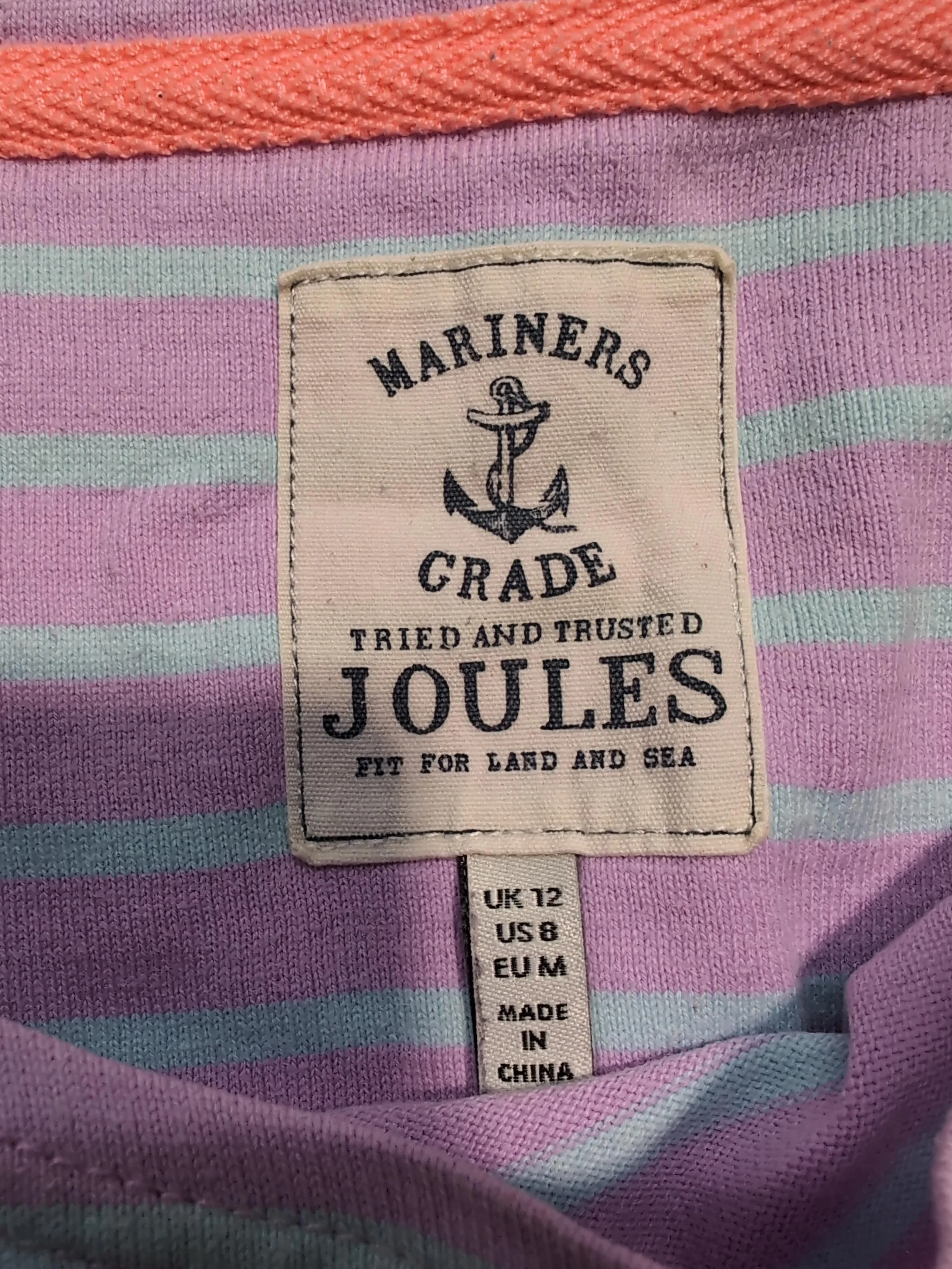 Joules Women's T-Shirt M Multi Striped 100% Cotton Short Sleeve Round Neck Basic - Image 5