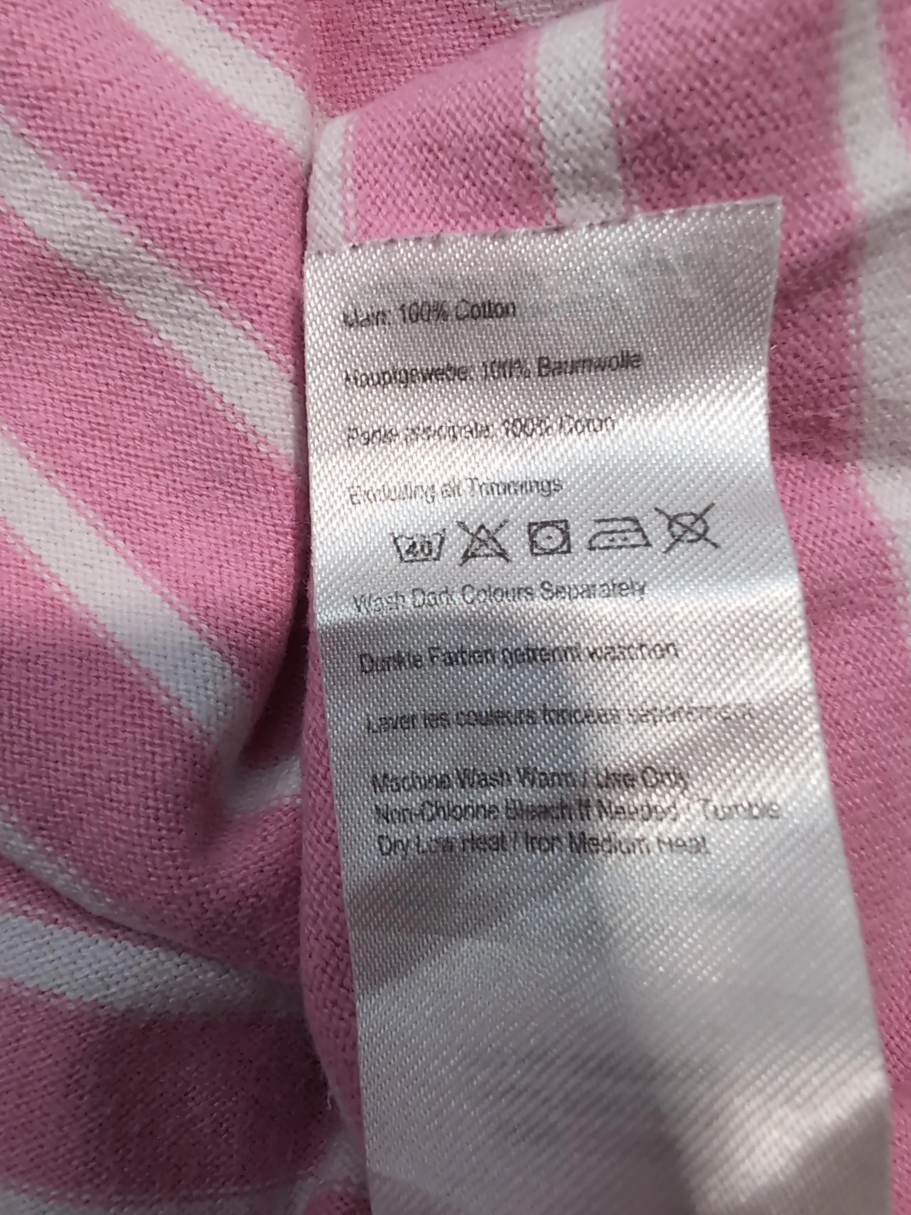 Joules Women's T-Shirt M Pink Striped 100% Cotton Short Sleeve Round Neck Basic - Image 7