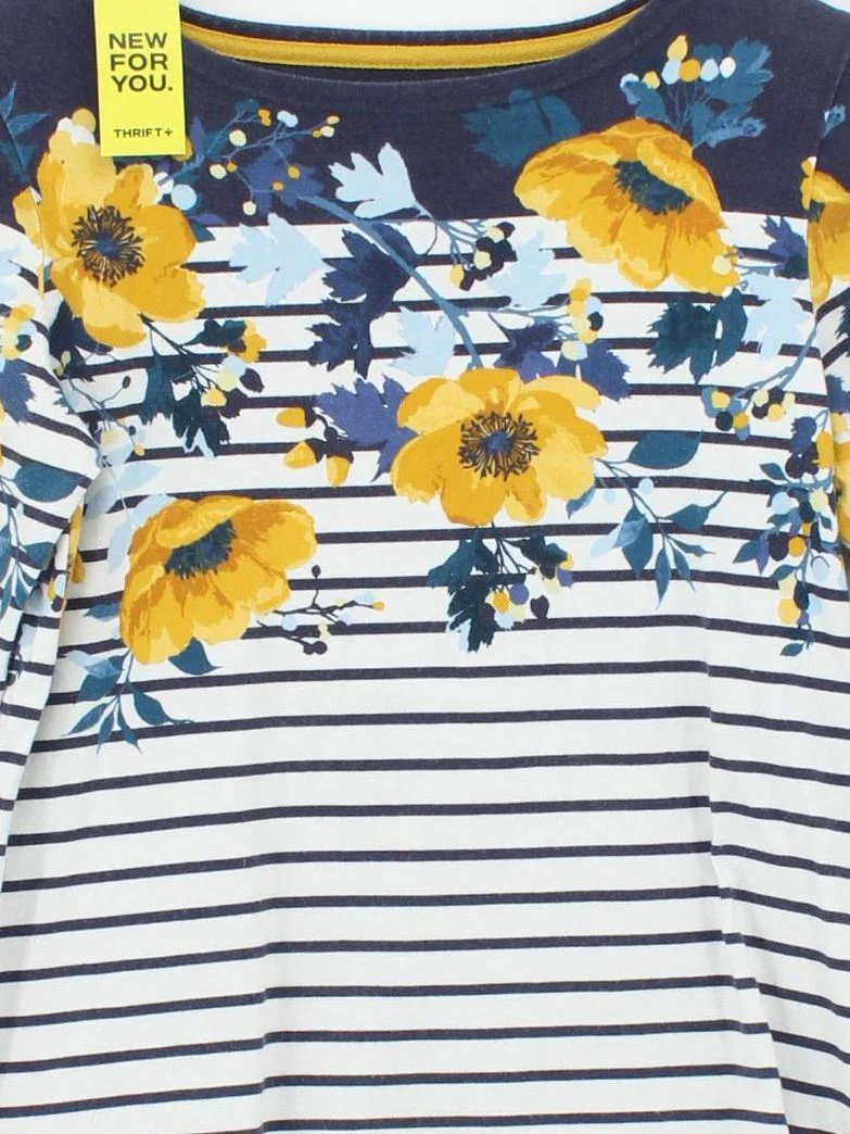 Joules Women's T-Shirt S Multi Floral 100% Cotton Short Sleeve Round Neck Basic - Image 3