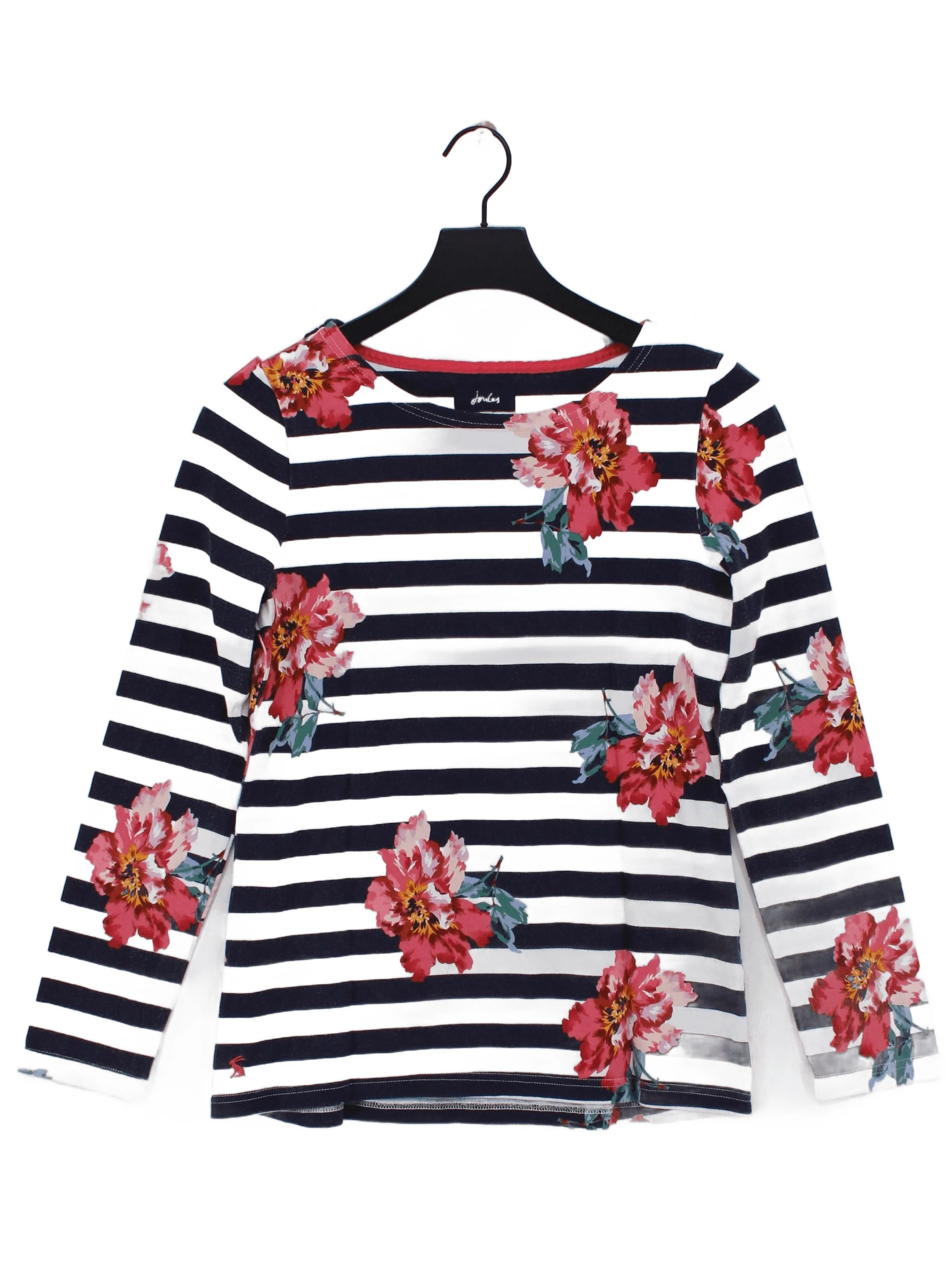 Joules Women's T-Shirt S Multi Striped 100% Cotton Short Sleeve Round Neck Basic
