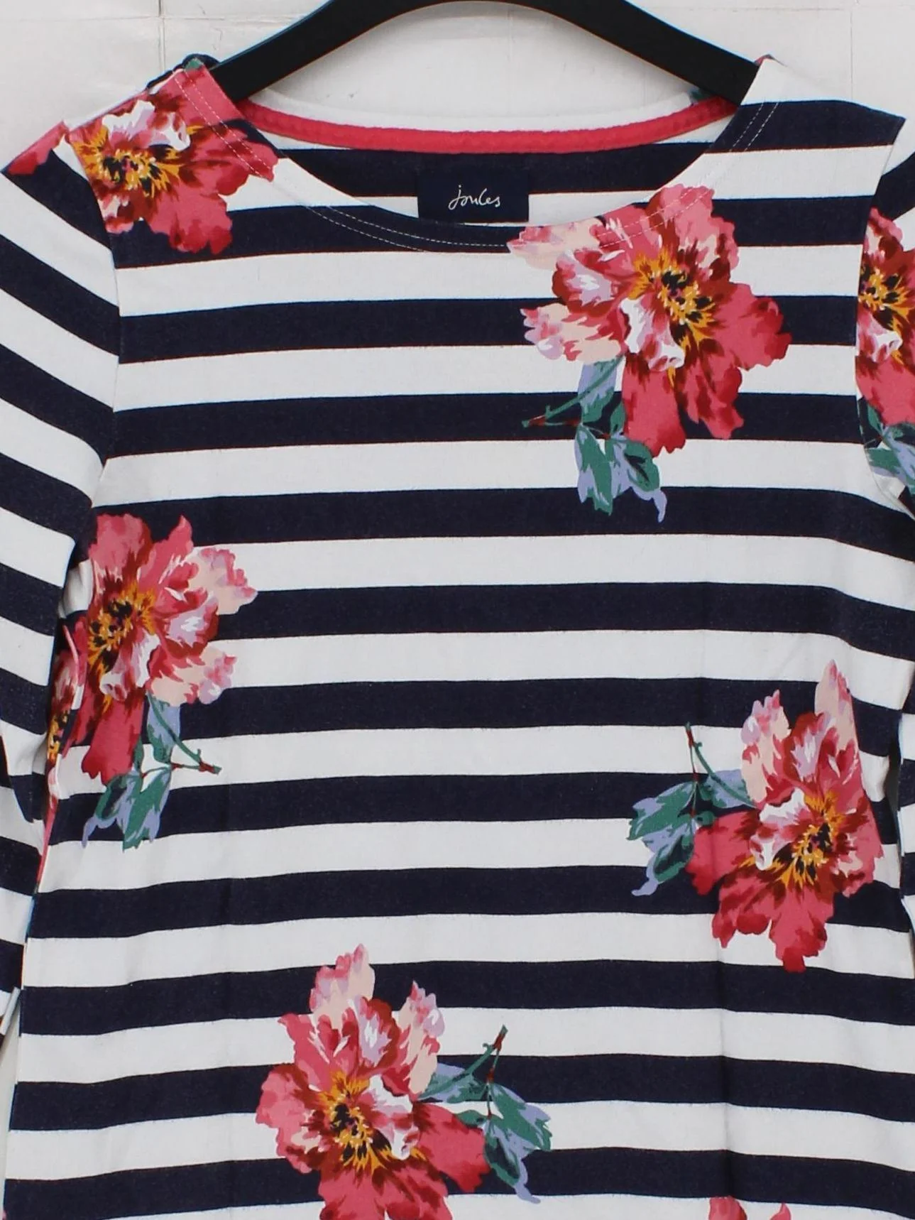 Joules Women's T-Shirt S Multi Striped 100% Cotton Short Sleeve Round Neck Basic - Image 3