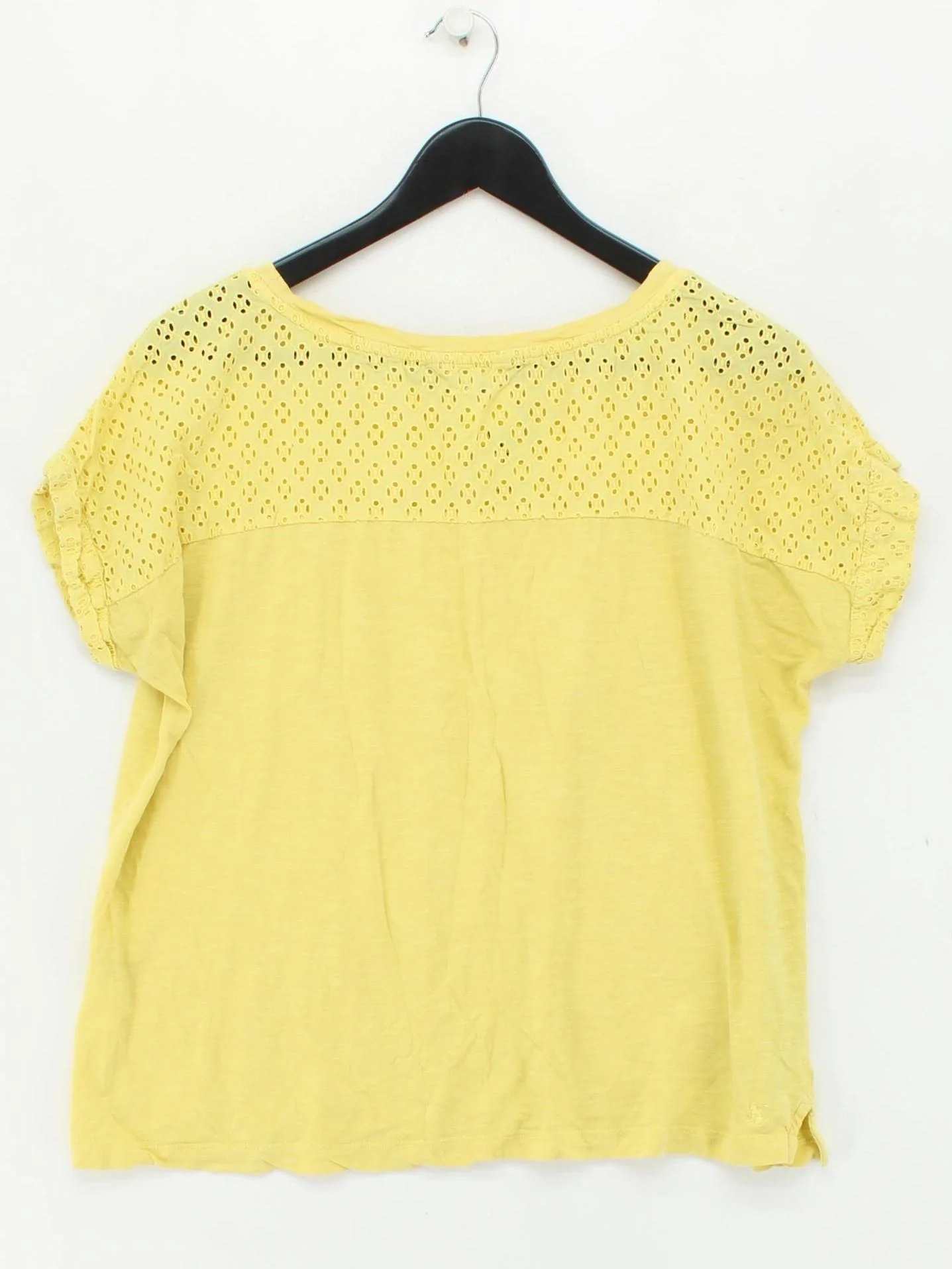 Joules Women's T-Shirt S Yellow 100% Cotton Short Sleeve Round Neck Basic - Image 2