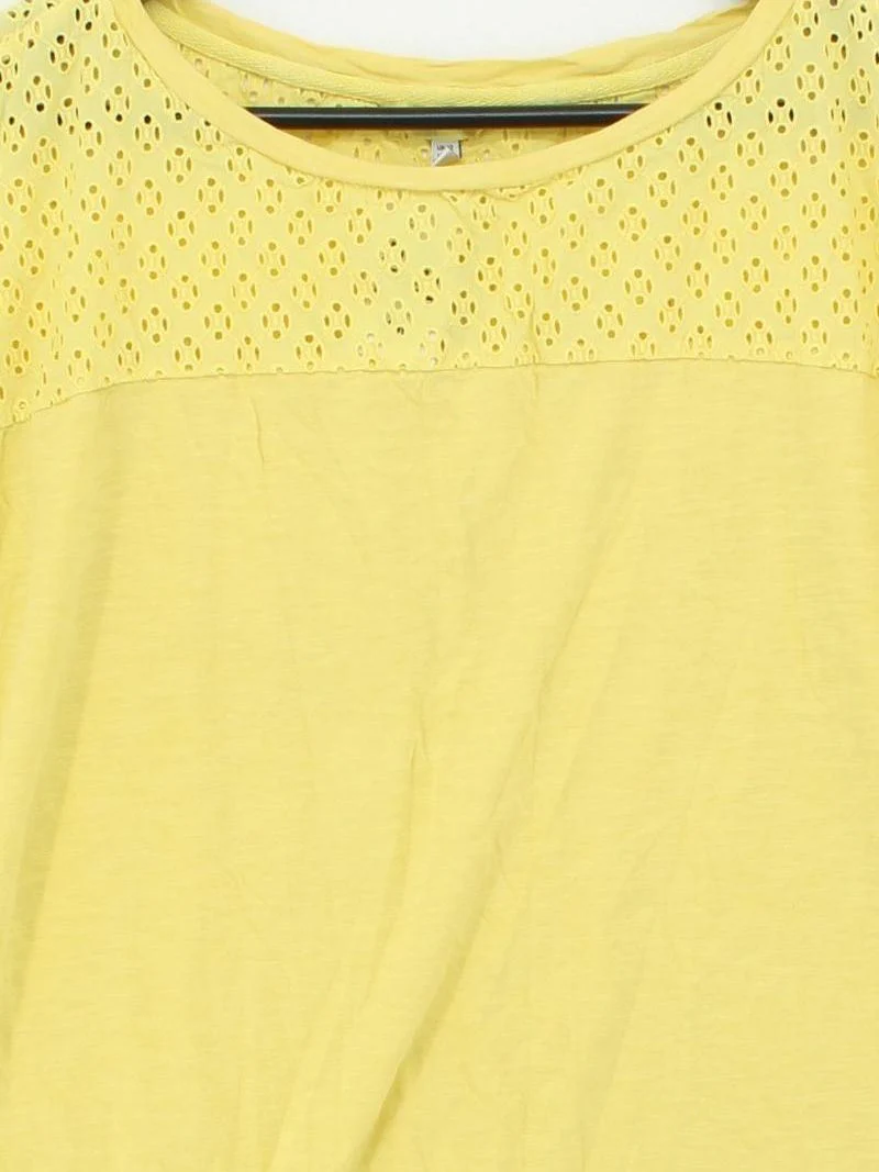 Joules Women's T-Shirt S Yellow 100% Cotton Short Sleeve Round Neck Basic - Image 3