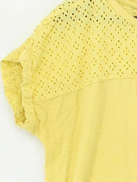 Joules Women's T-Shirt S Yellow 100% Cotton Short Sleeve Round Neck Basic - Image 4