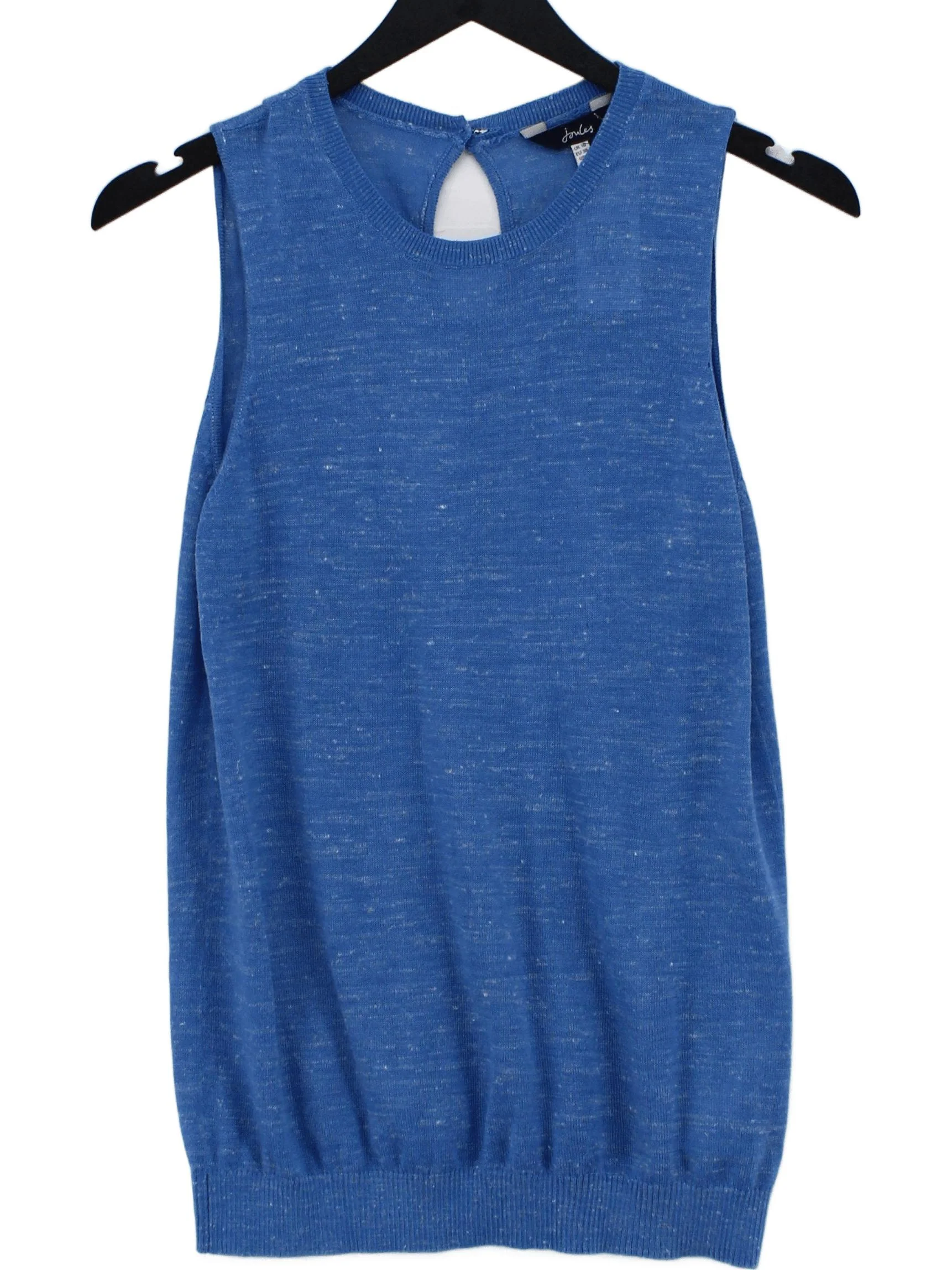 Joules Women's T-Shirt UK 10 Blue Acrylic with Polyester, Linen, Polyamide Basic