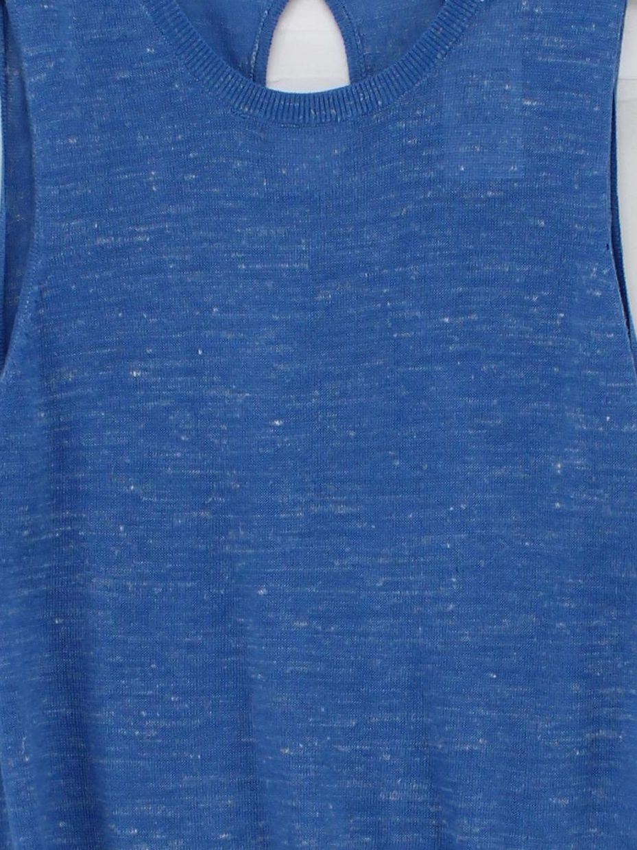 Joules Women's T-Shirt UK 10 Blue Acrylic with Polyester, Linen, Polyamide Basic - Image 3