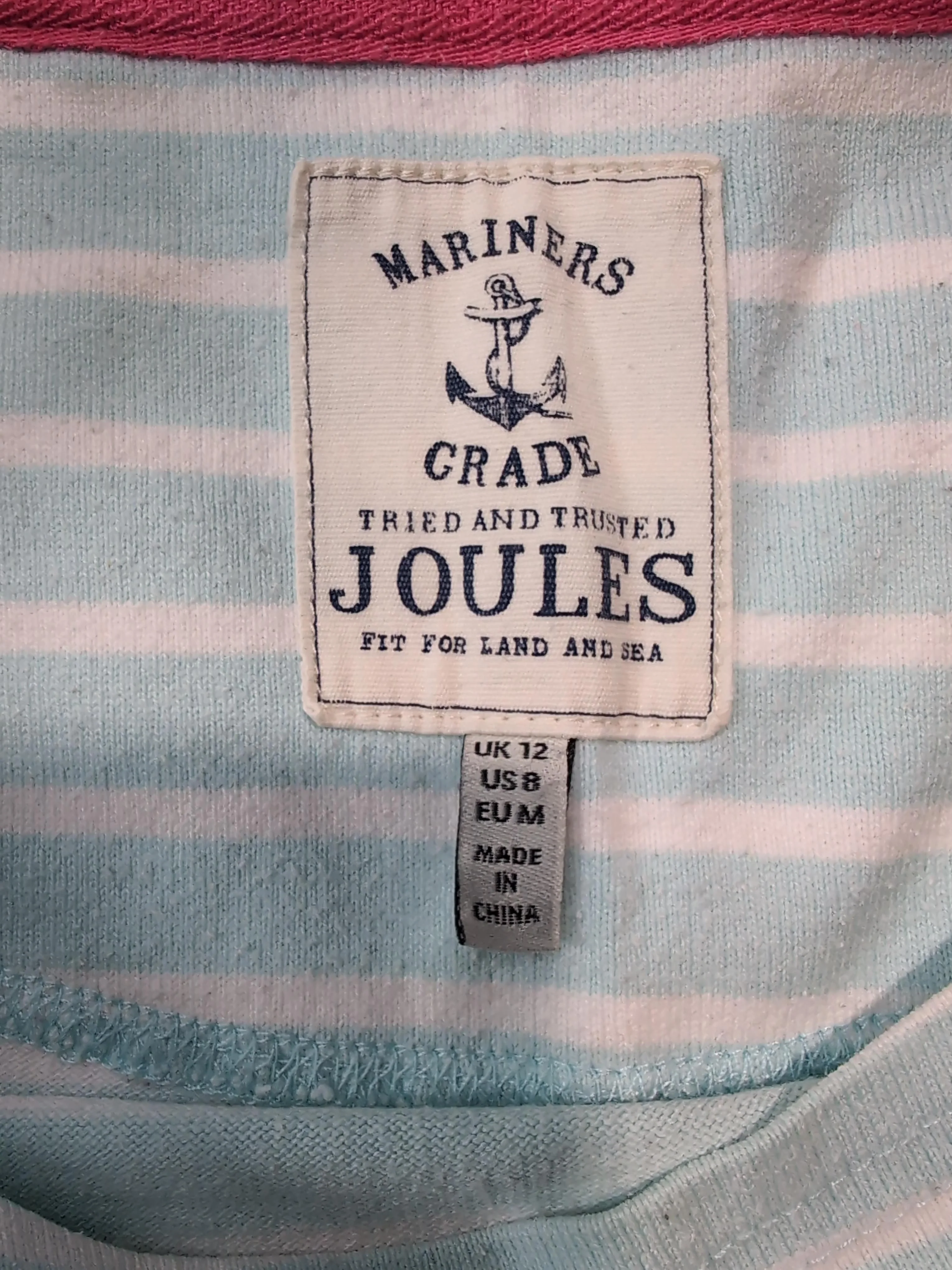 Joules Women's T-Shirt UK 12 Blue 100% Cotton Basic - Image 5