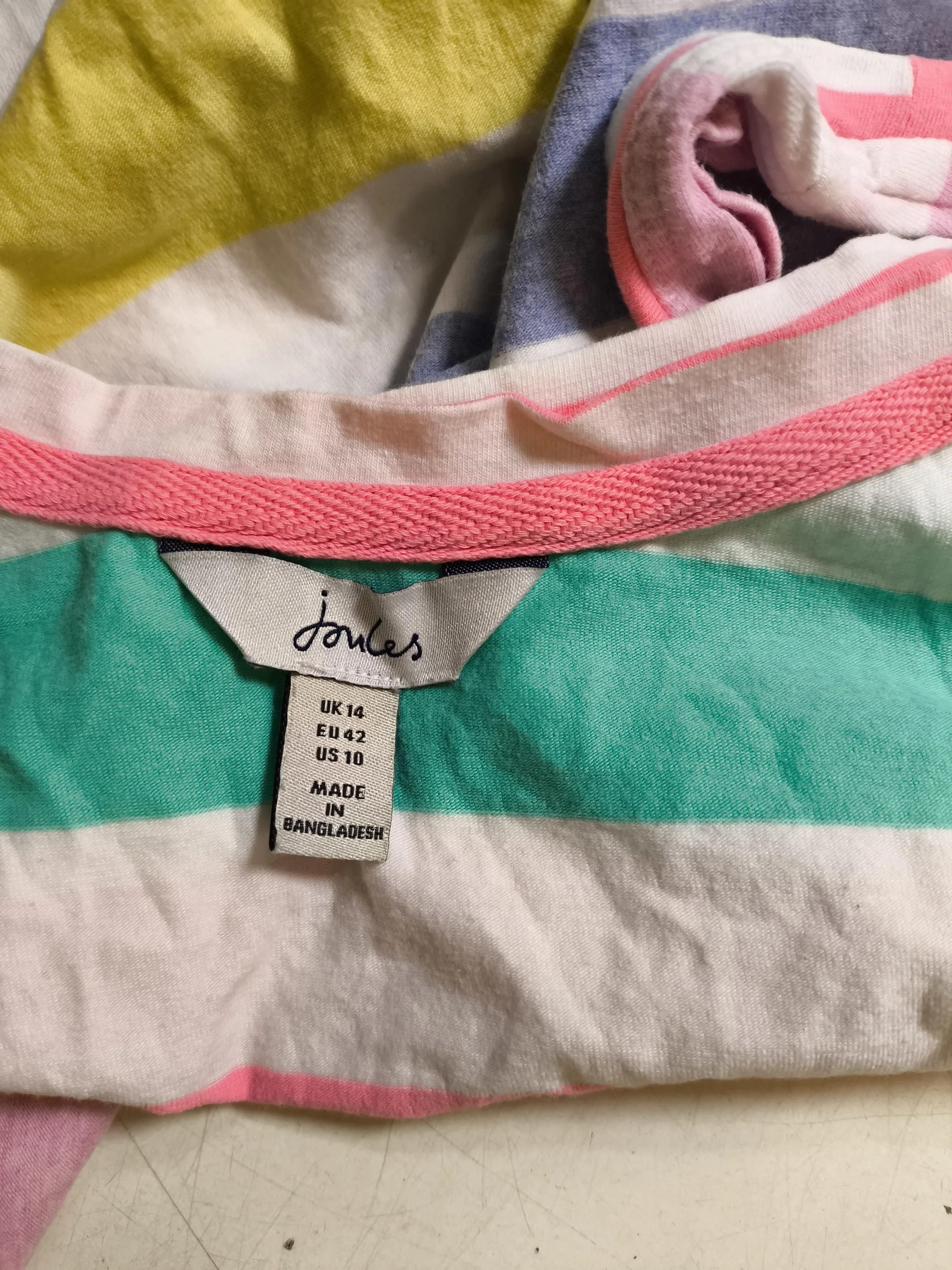 Joules Women's T-Shirt UK 14 Multi Cotton with Elastane Basic - Image 5