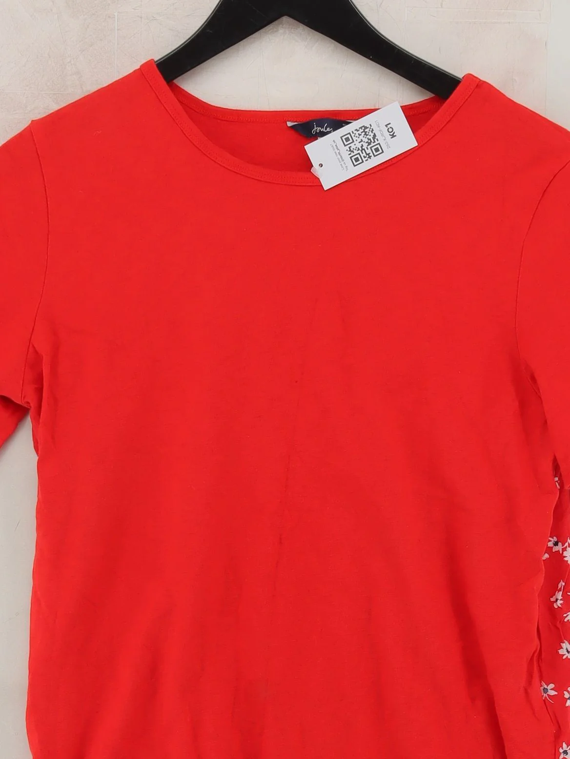 Joules Women's T-Shirt UK 14 Red Cotton with Viscose Basic - Image 3