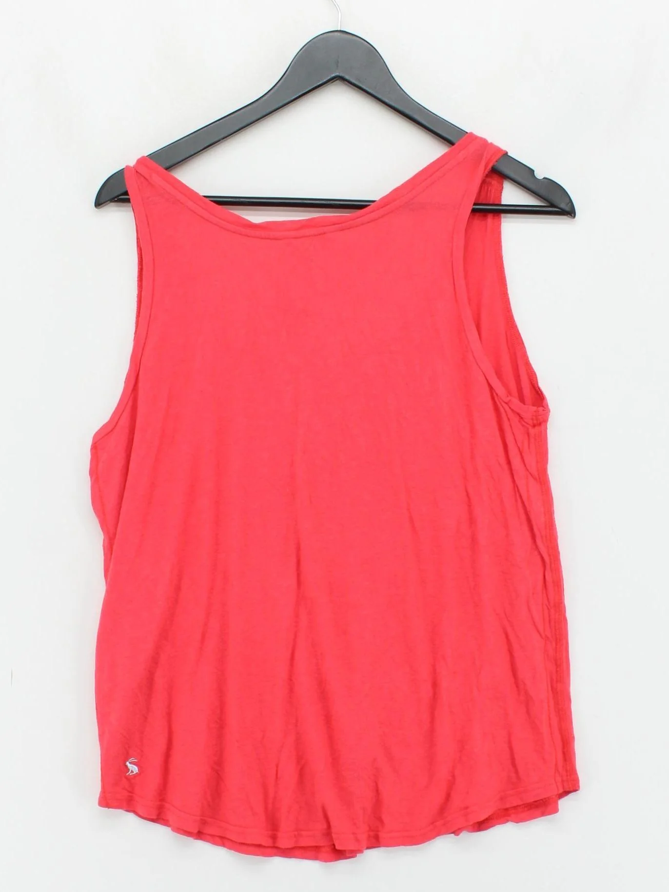 Joules Women's T-Shirt UK 14 Red Viscose with Linen Sleeveless Round Neck Basic - Image 2