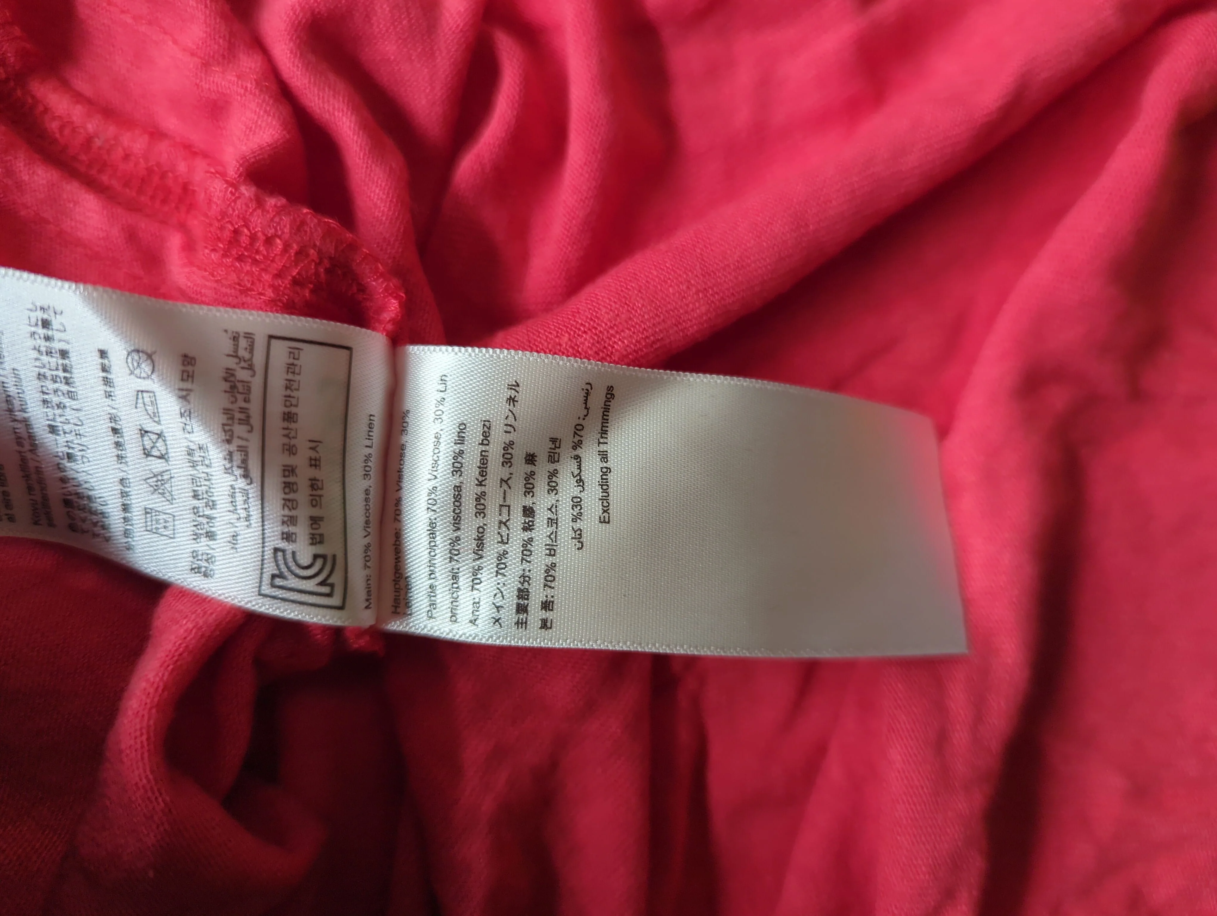 Joules Women's T-Shirt UK 14 Red Viscose with Linen Sleeveless Round Neck Basic - Image 6