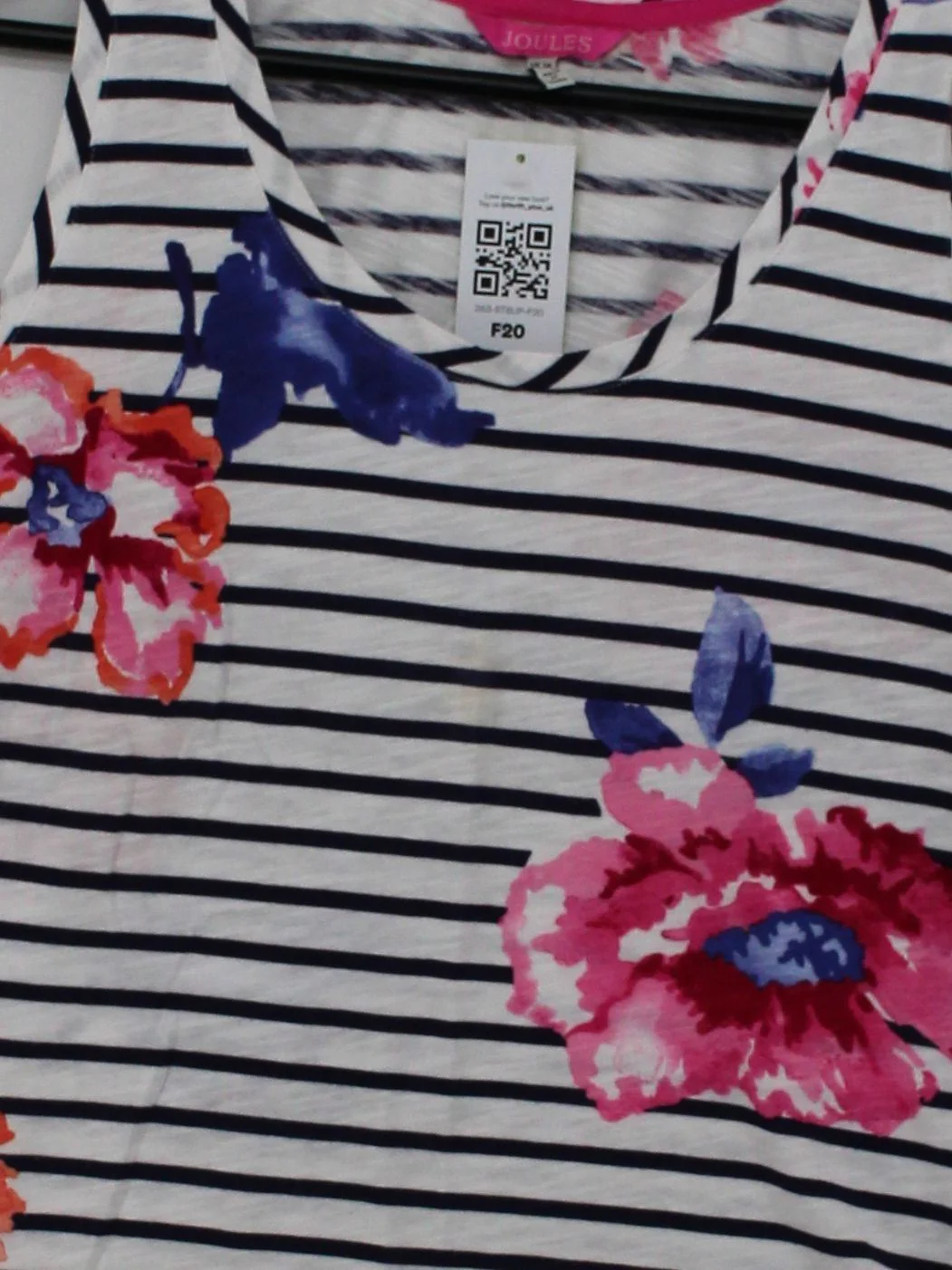 Joules Women's T-Shirt UK 14 White Floral 100% Cotton Sleeveless Basic - Image 3