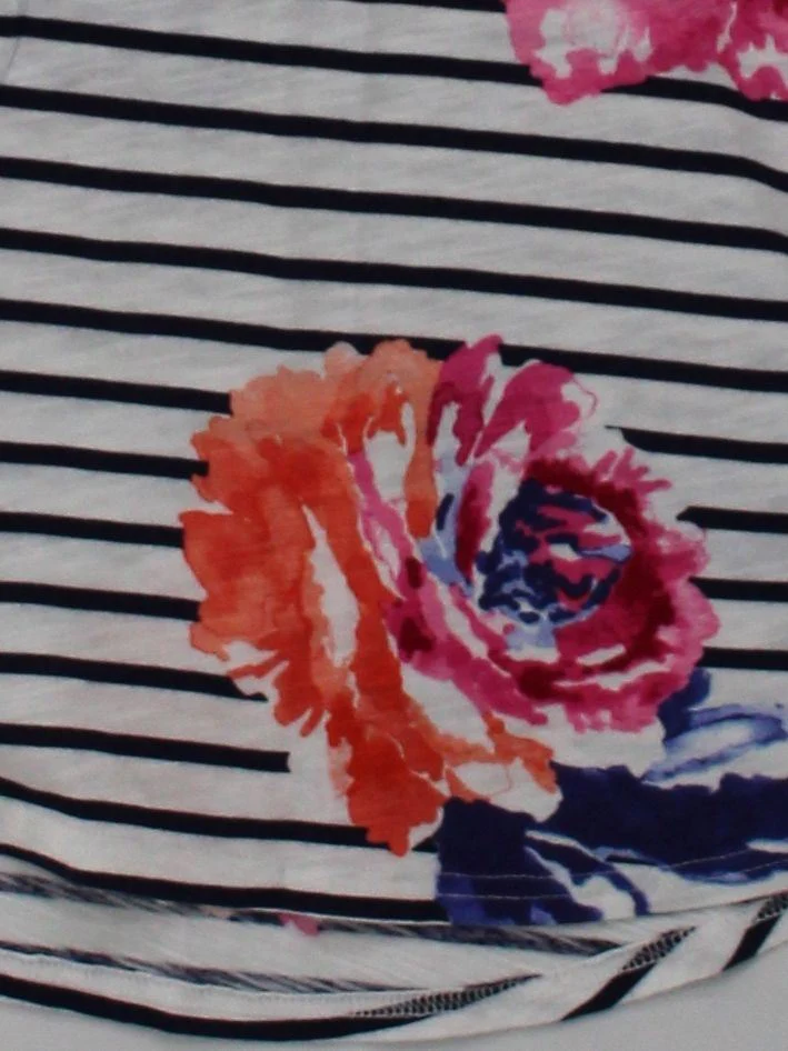 Joules Women's T-Shirt UK 14 White Floral 100% Cotton Sleeveless Basic - Image 4