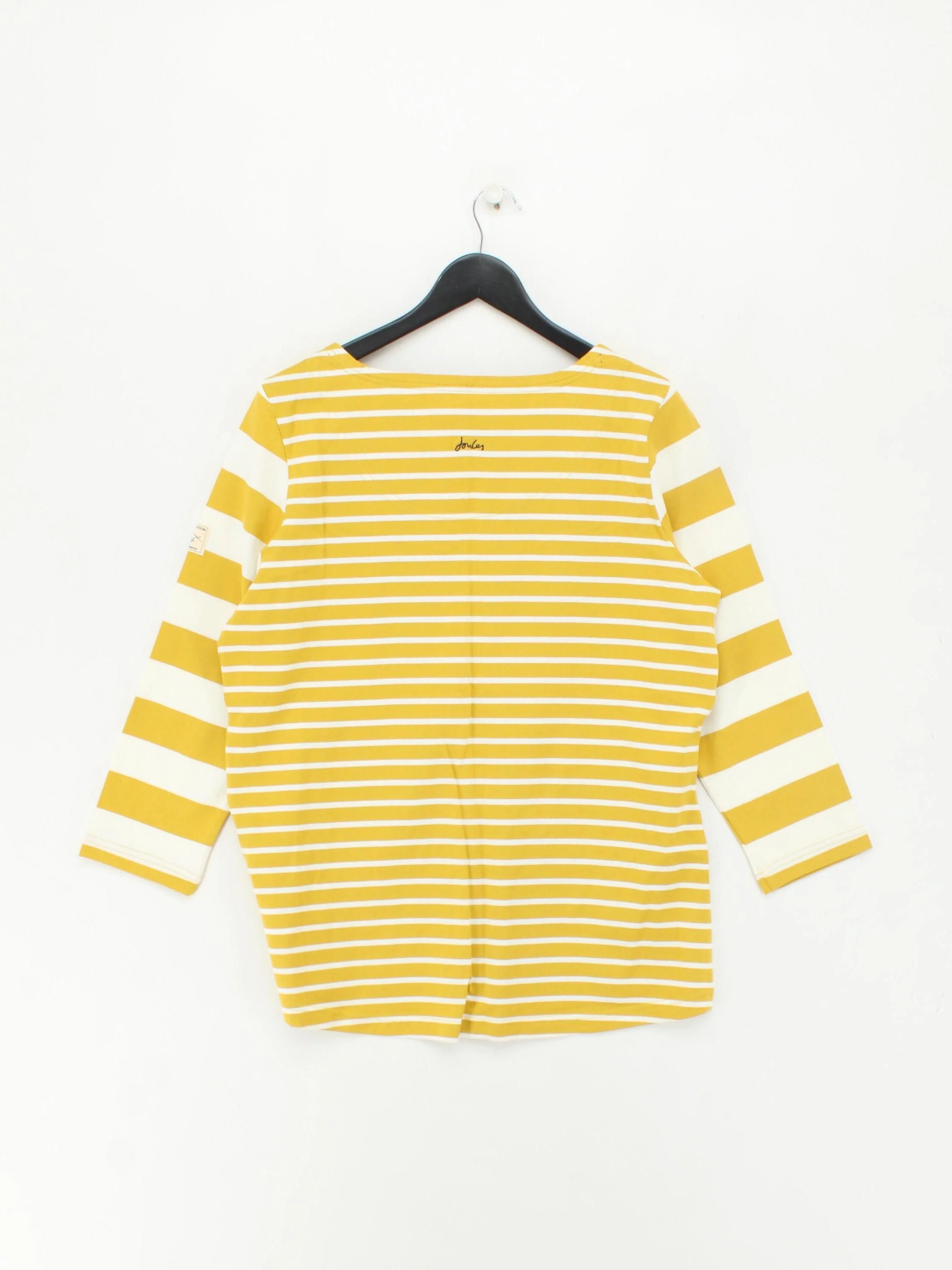 Joules Women's T-Shirt UK 16 Yellow 100% Cotton Basic - Image 2
