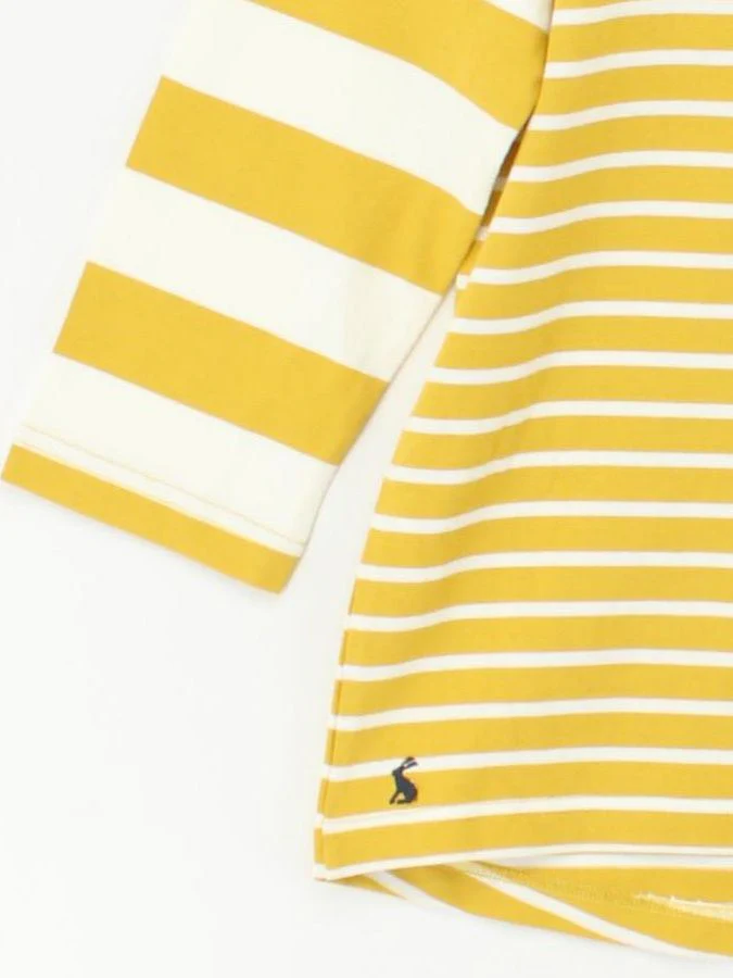 Joules Women's T-Shirt UK 16 Yellow 100% Cotton Basic - Image 4
