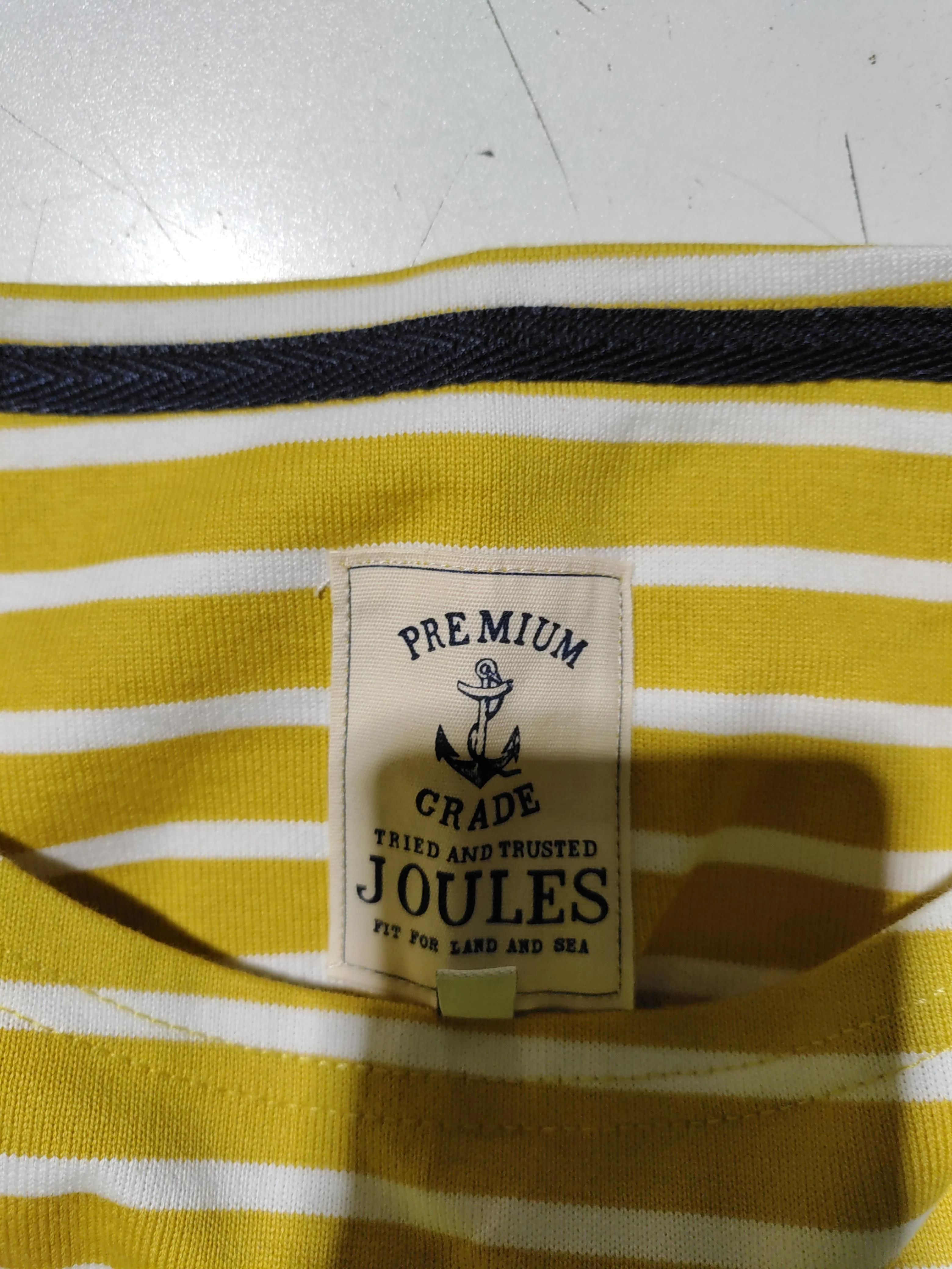 Joules Women's T-Shirt UK 16 Yellow 100% Cotton Basic - Image 5