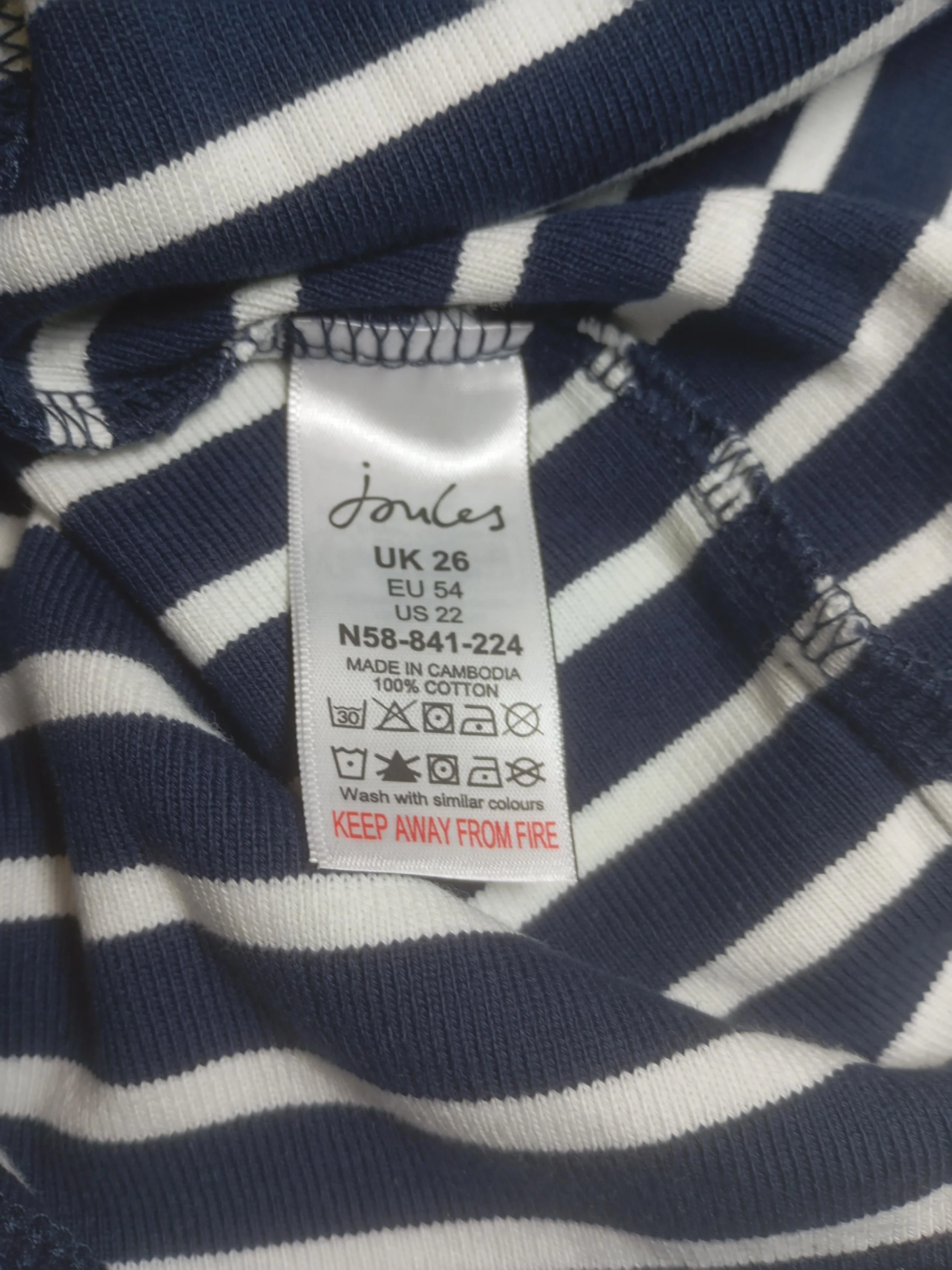 Joules Women's T-Shirt UK 26 Blue 100% Cotton Basic - Image 6