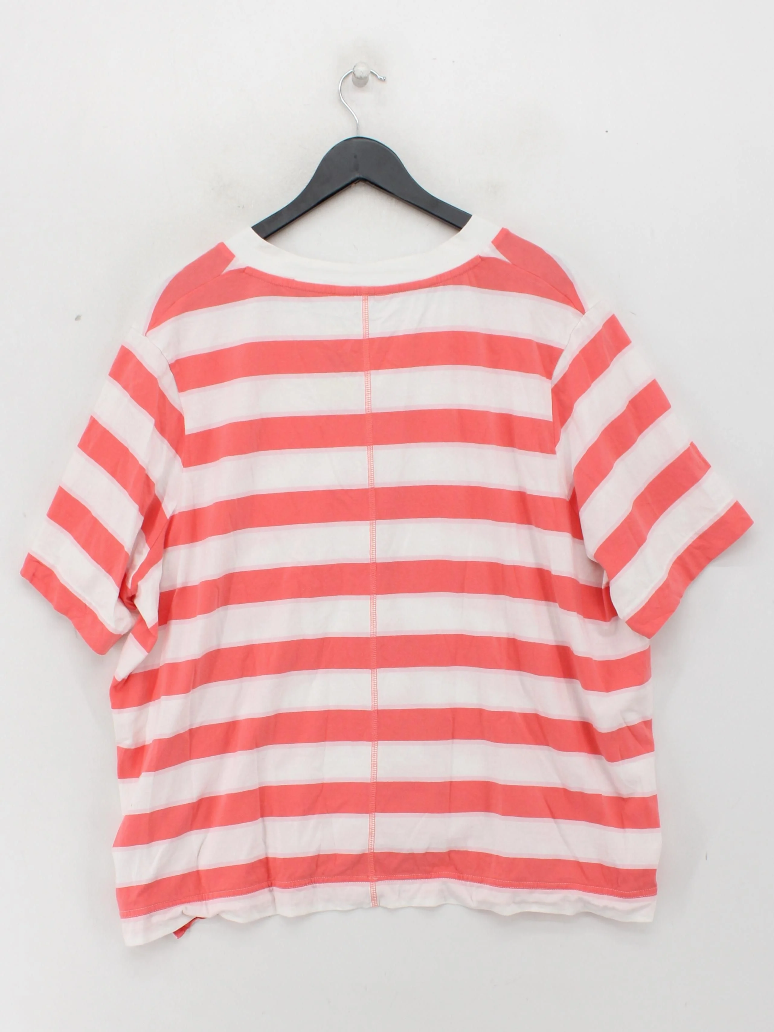 Joules Women's T-Shirt UK 26 Multi Striped 100% Cotton Short Sleeve V-Neck Basic - Image 2