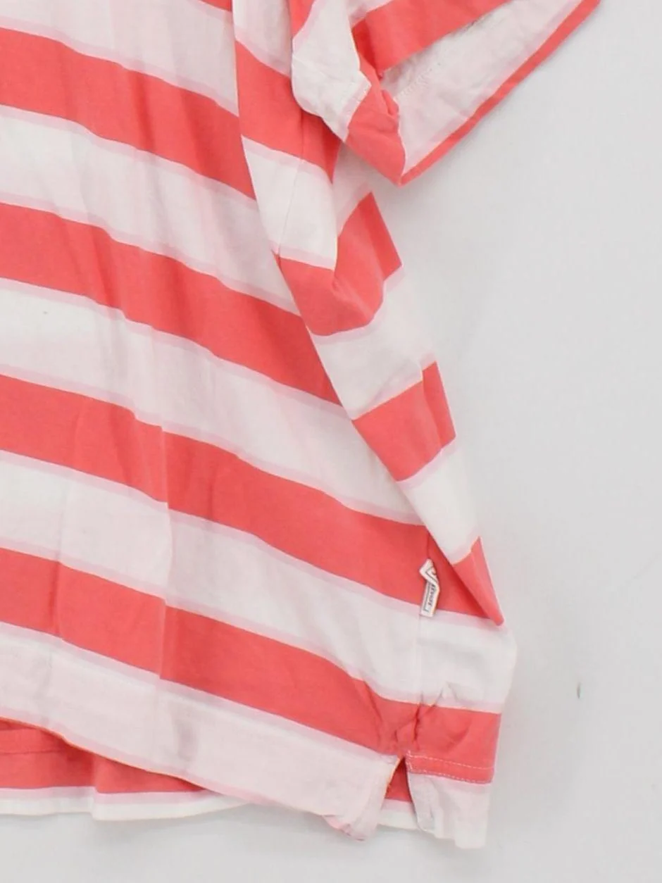 Joules Women's T-Shirt UK 26 Multi Striped 100% Cotton Short Sleeve V-Neck Basic - Image 4