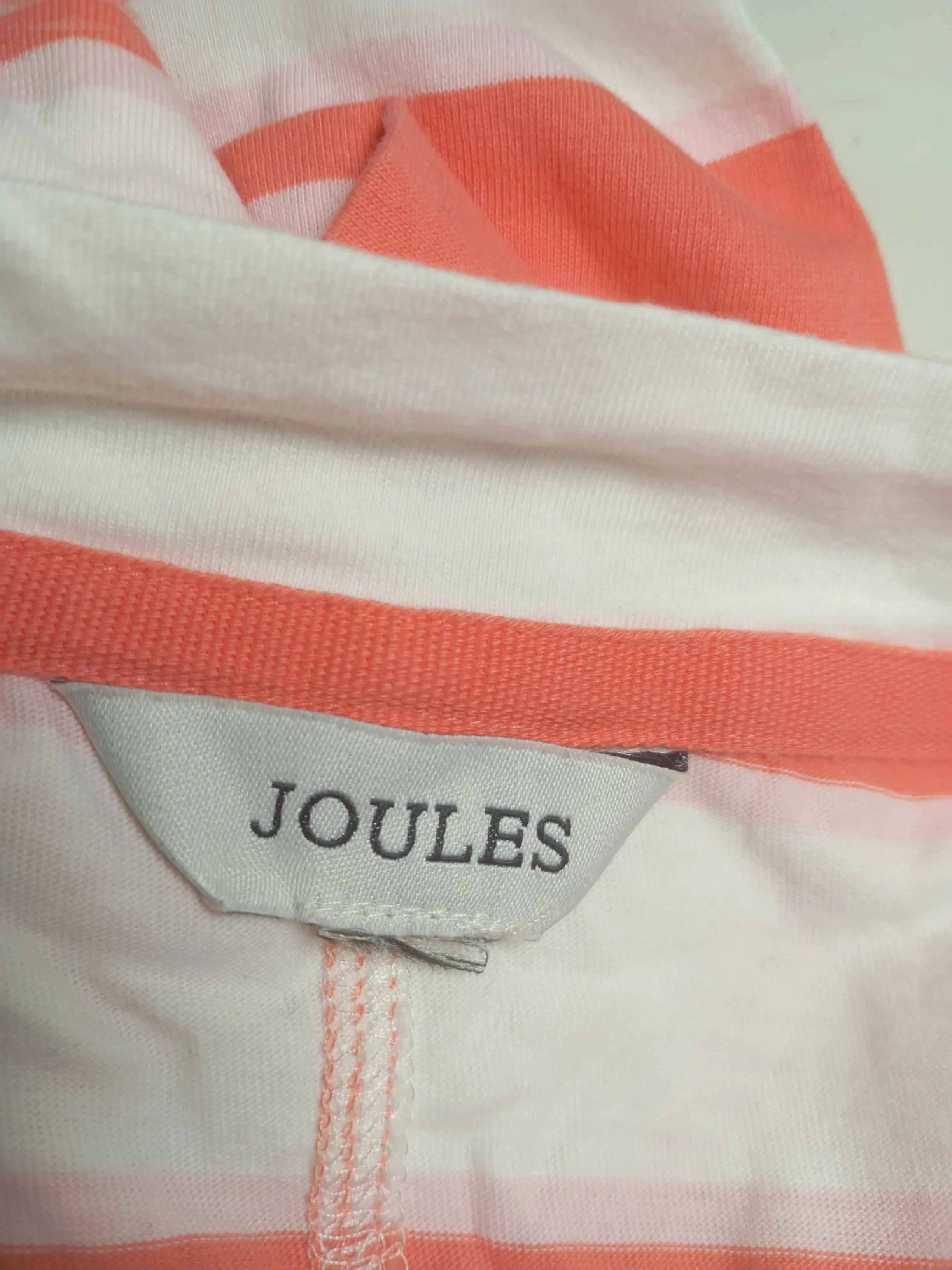 Joules Women's T-Shirt UK 26 Multi Striped 100% Cotton Short Sleeve V-Neck Basic - Image 5
