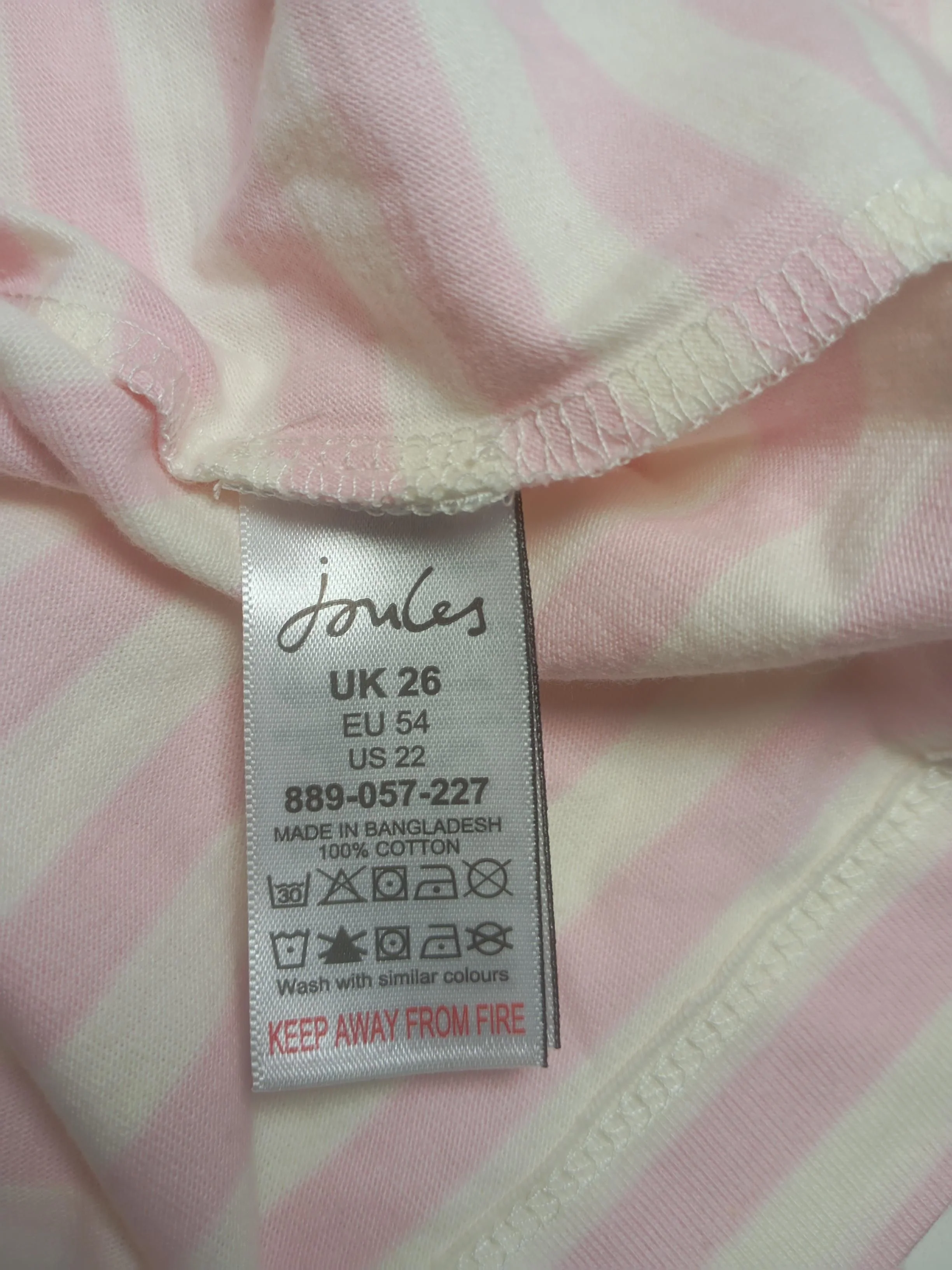 Joules Women's T-Shirt UK 26 Pink 100% Cotton Basic - Image 6