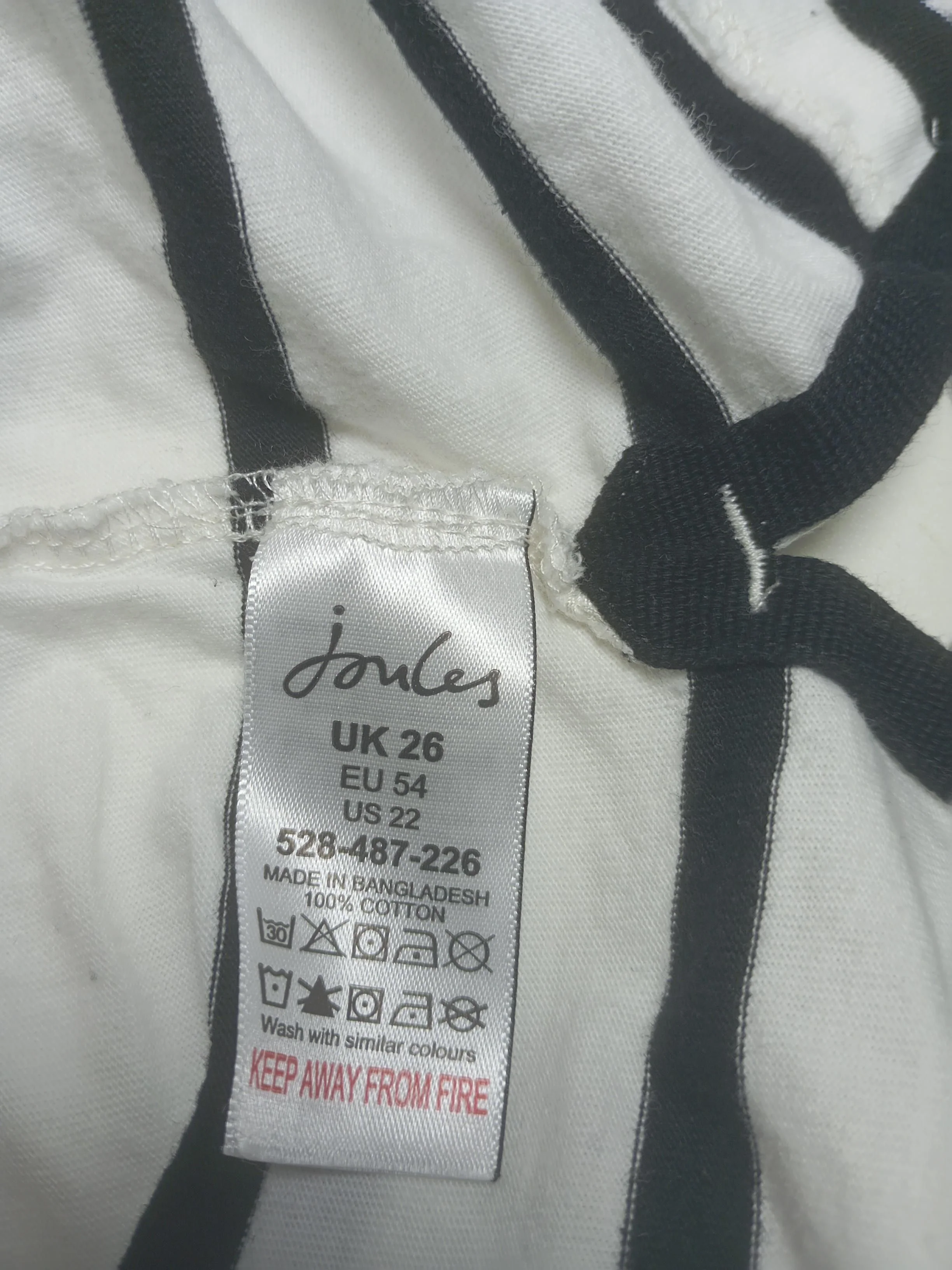 Joules Women's T-Shirt UK 26 White 100% Cotton Basic - Image 6
