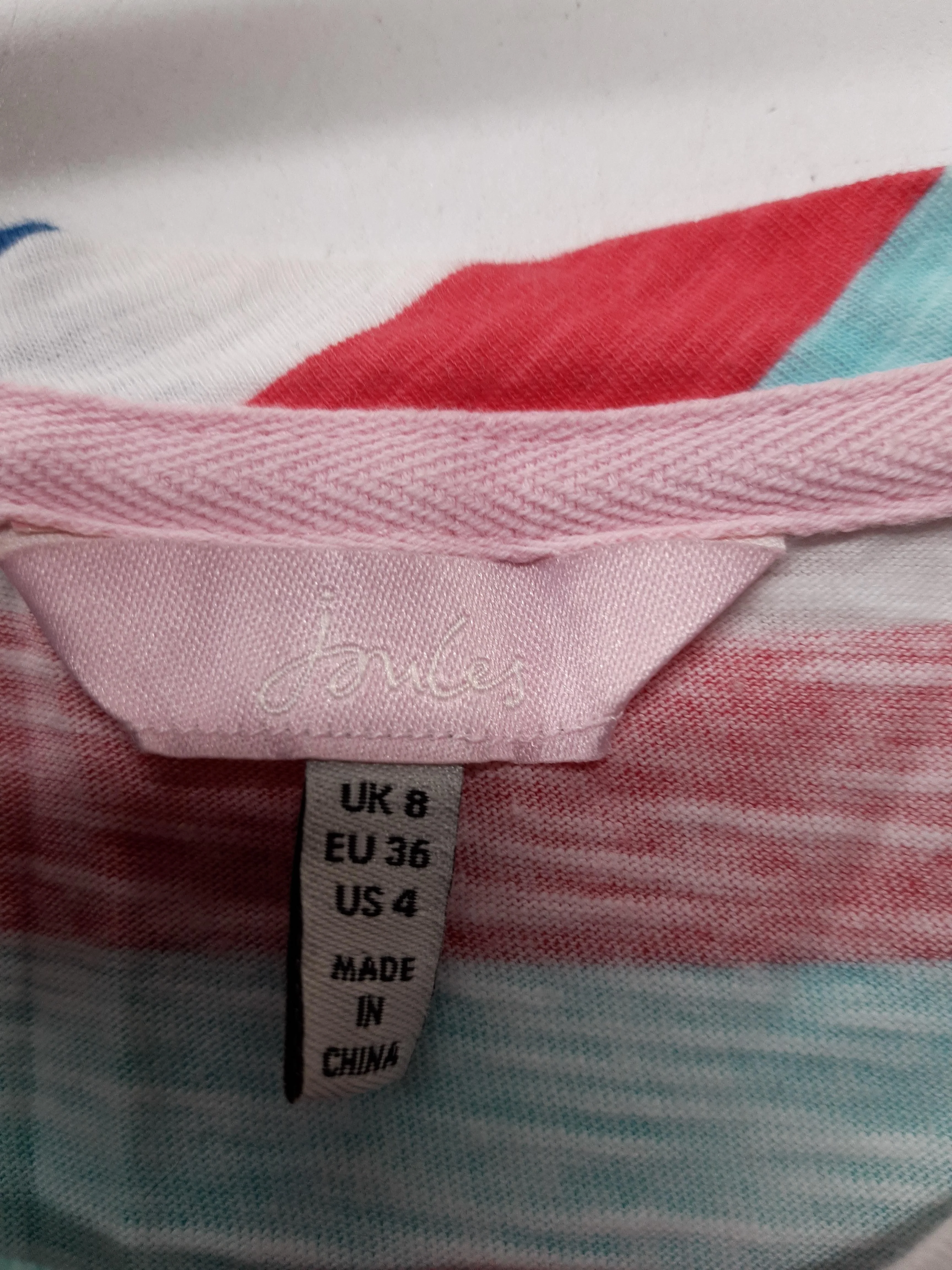 Joules Women's T-Shirt UK 8 Multi 100% Cotton Basic - Image 5
